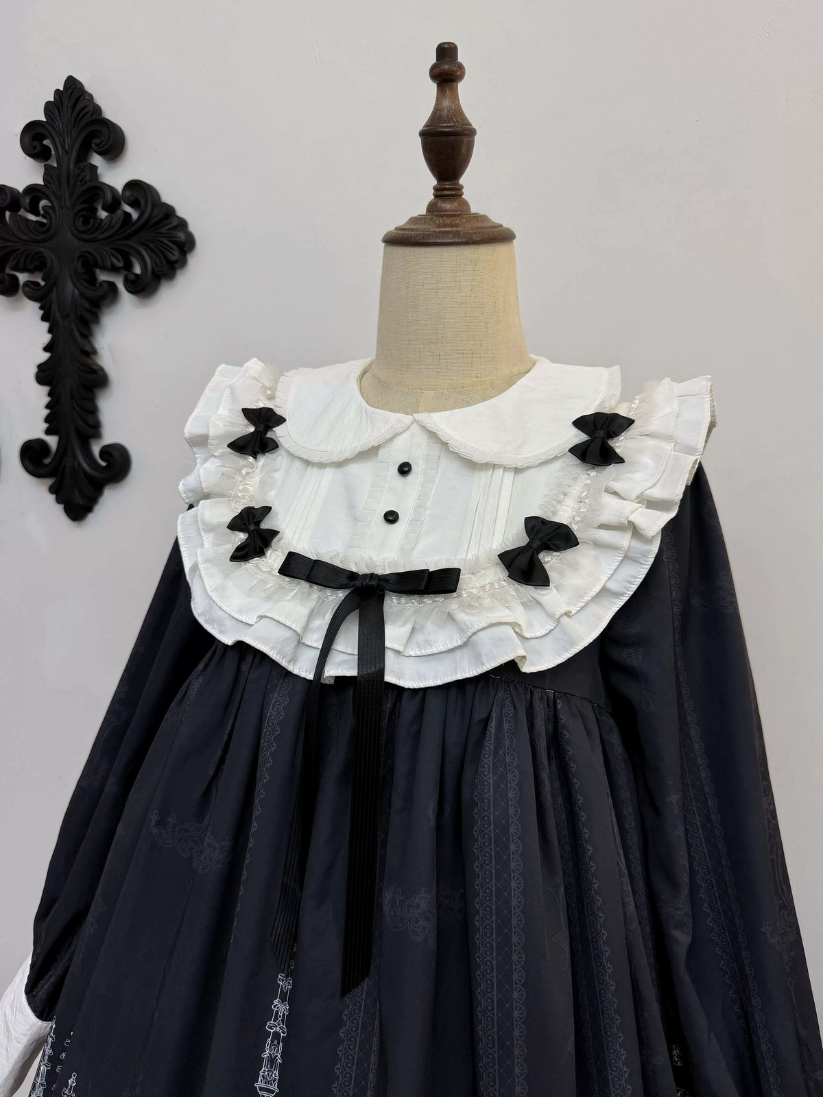 Silent Spire - Gothic Lolita Cathedral Print JSK & OP Dress Set, Side Pockets 45921:868193