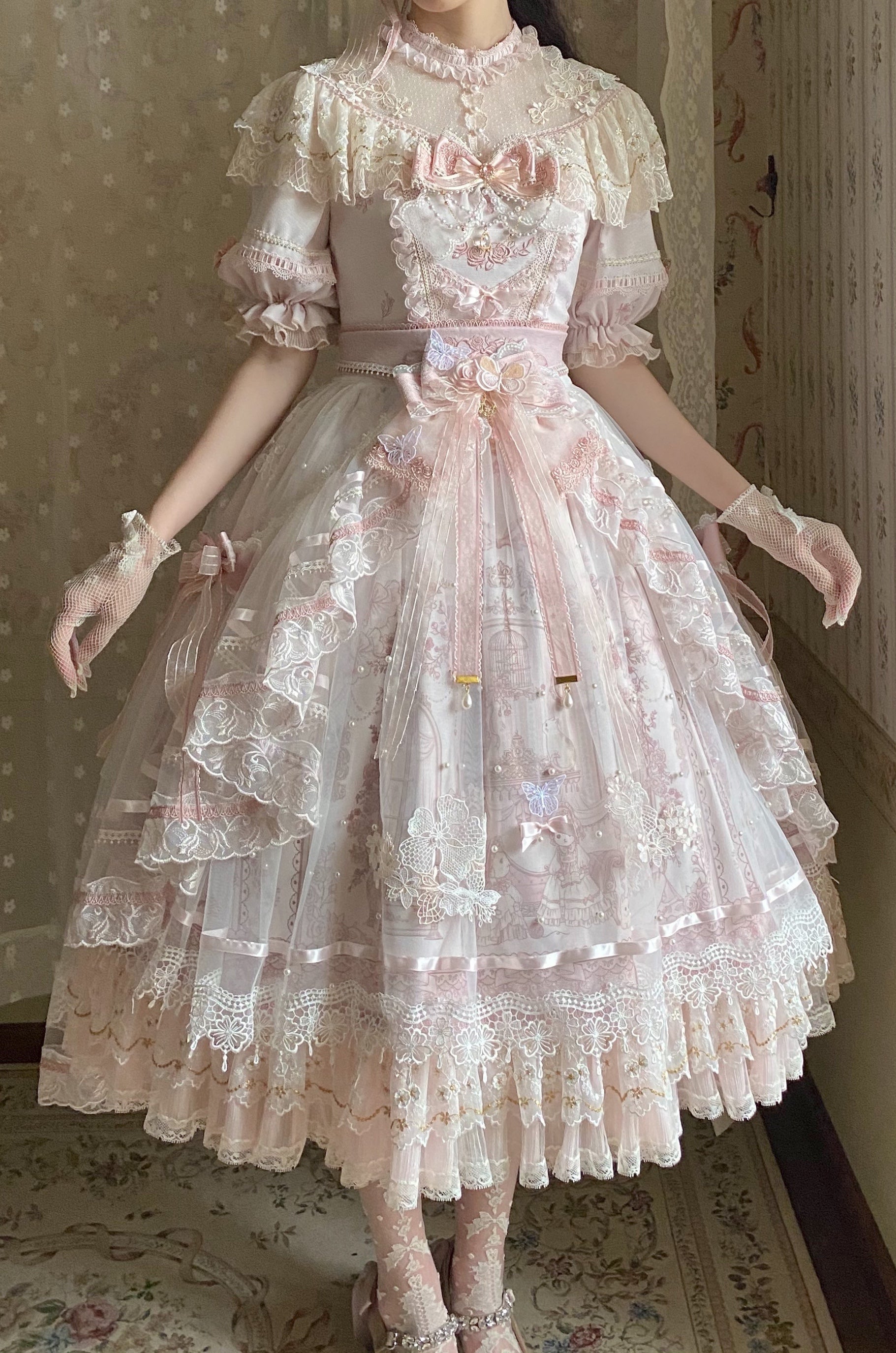 Garden Cat - Sunset Realm Lolita Bride Gorgeous OP FS