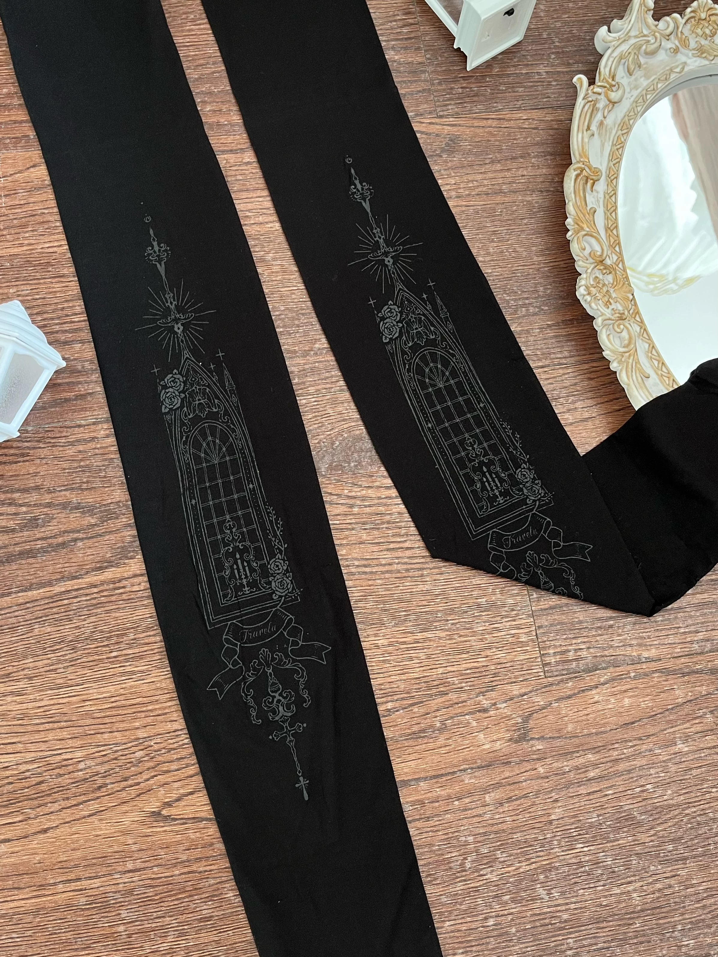 12D Gothic Lolita Cathedral Window Printed Pantyhose 45757:861118
