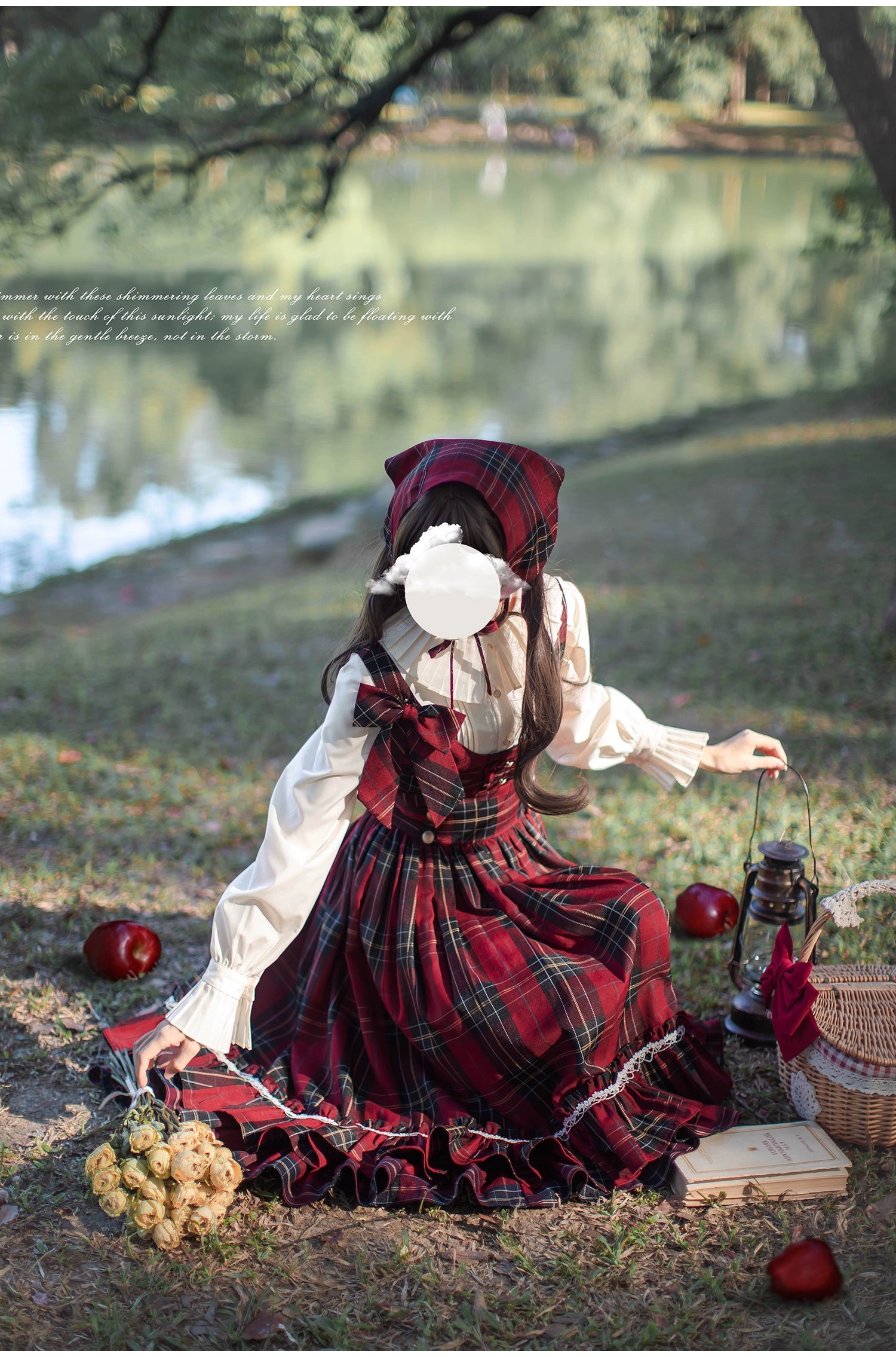 HuTaoMuJK - Little Red Riding Hood - Vintage Lolita Cape & JSK Dress Set 43706:783707
