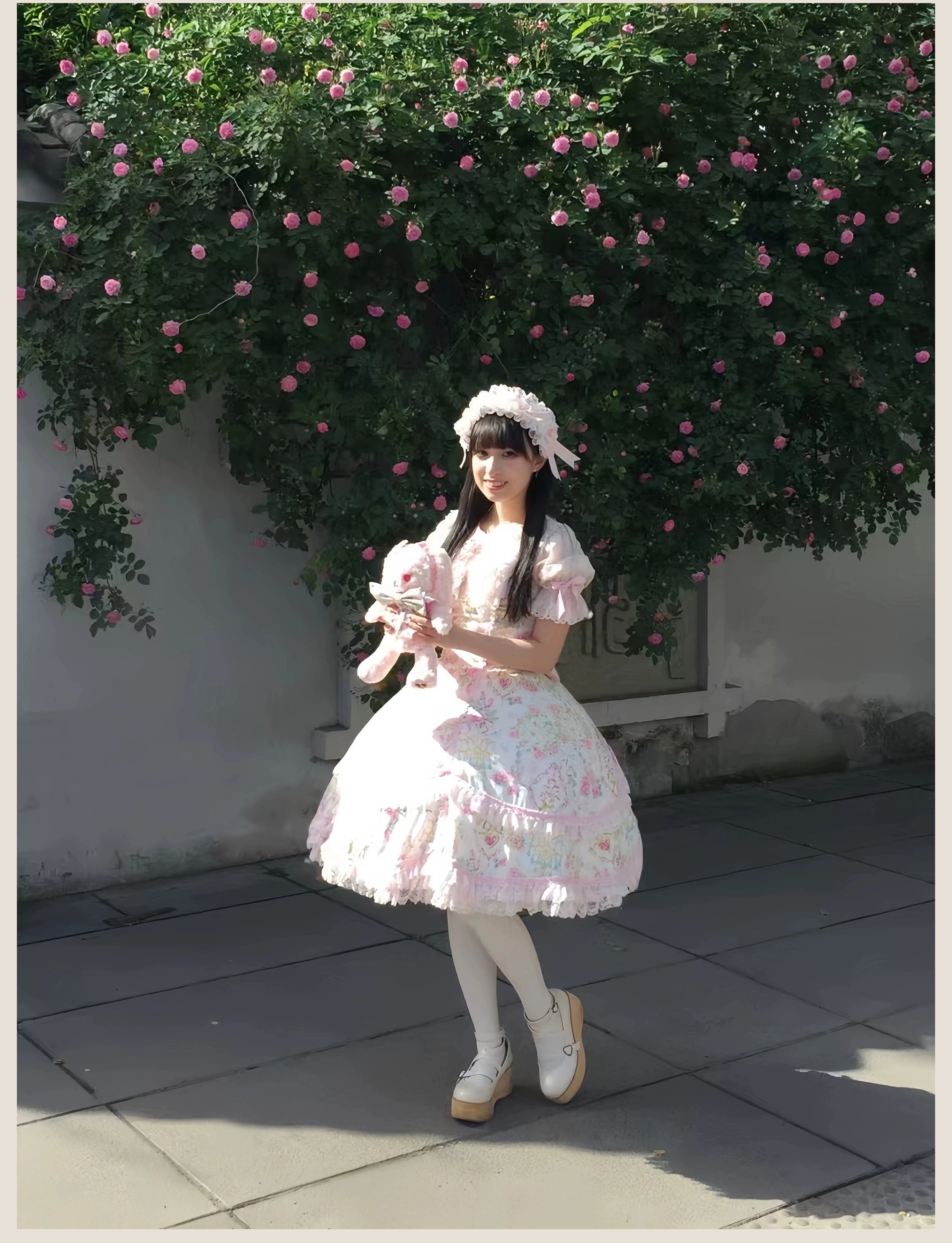 Spring 2025 - Floral Old School Lolita JSK Dress, Lace Trims 42950:758789