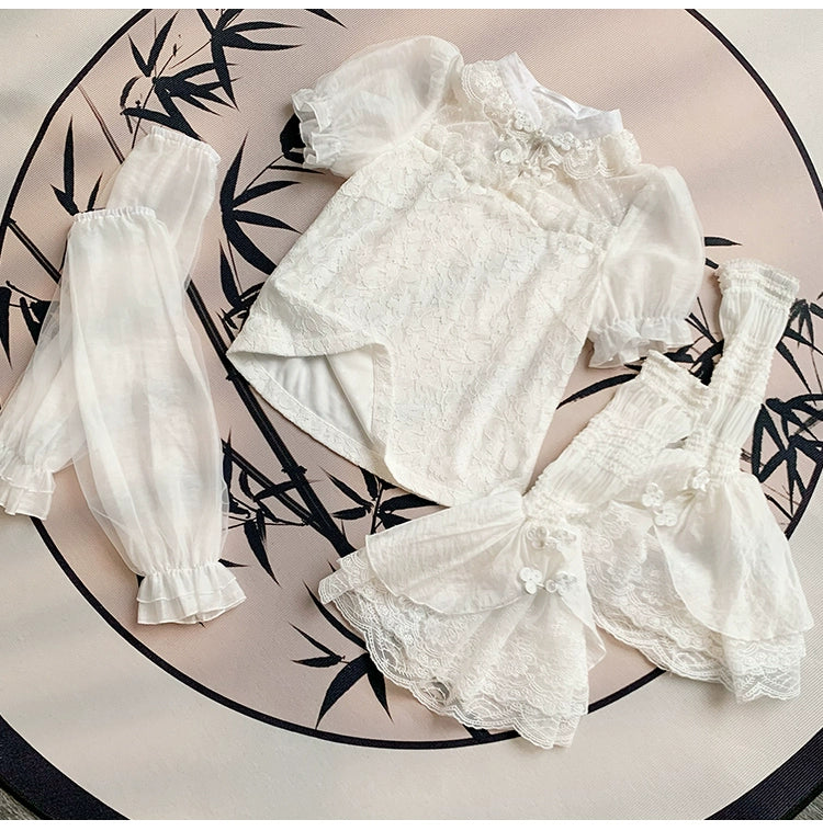 With PUJI~Moon Gauze~Qi Lolita Blouse Chinese Style Shirt 39832:639420