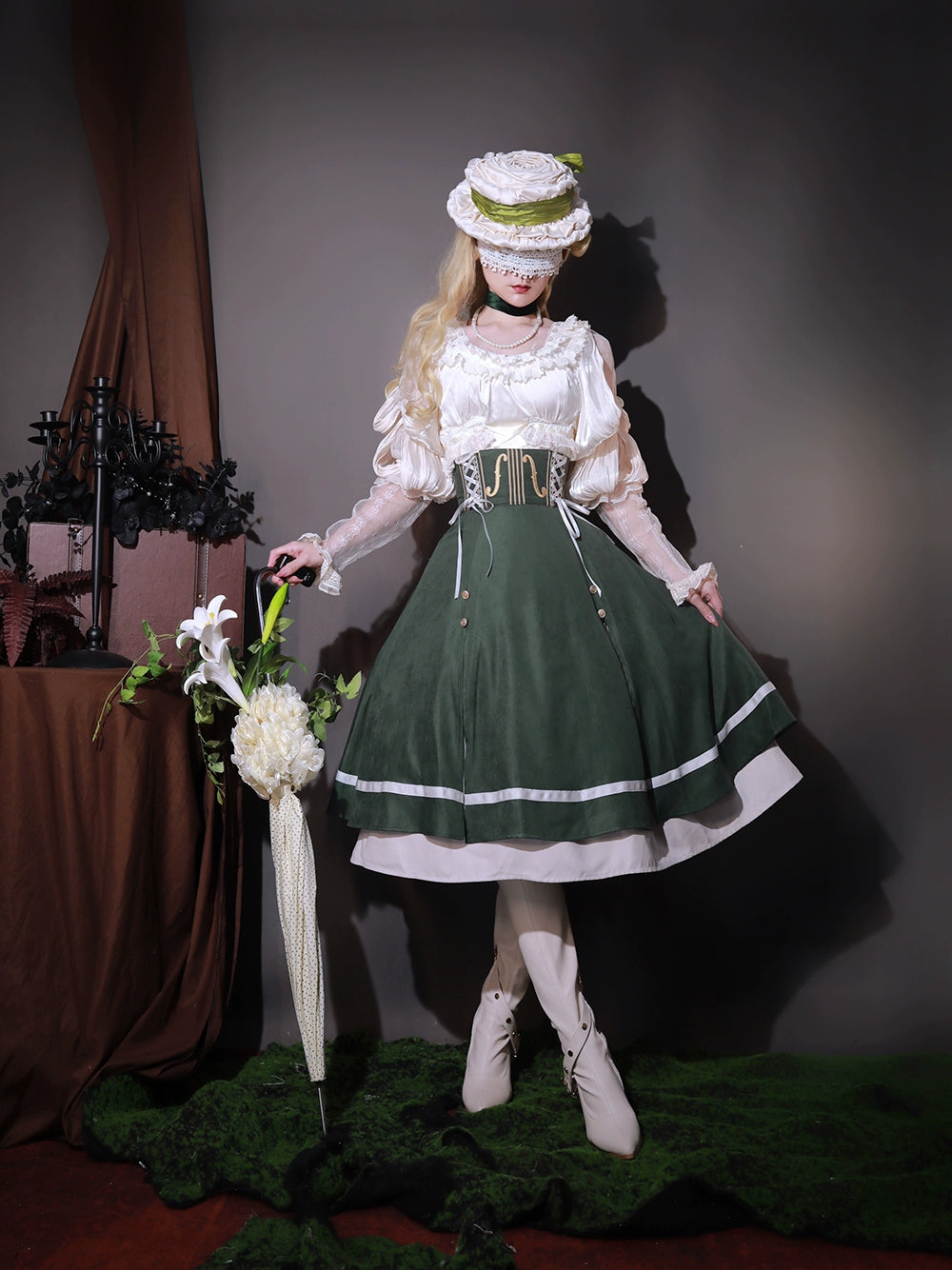 Miss Point~Golden Movement~Elegant Lolita Fishbone Skirt Customized 32242:381422