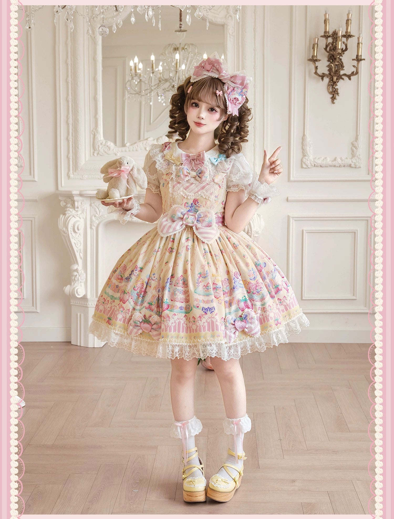 Macaron - Printed Sweet Lolita OP Dress, Old School Lolita JSK Available