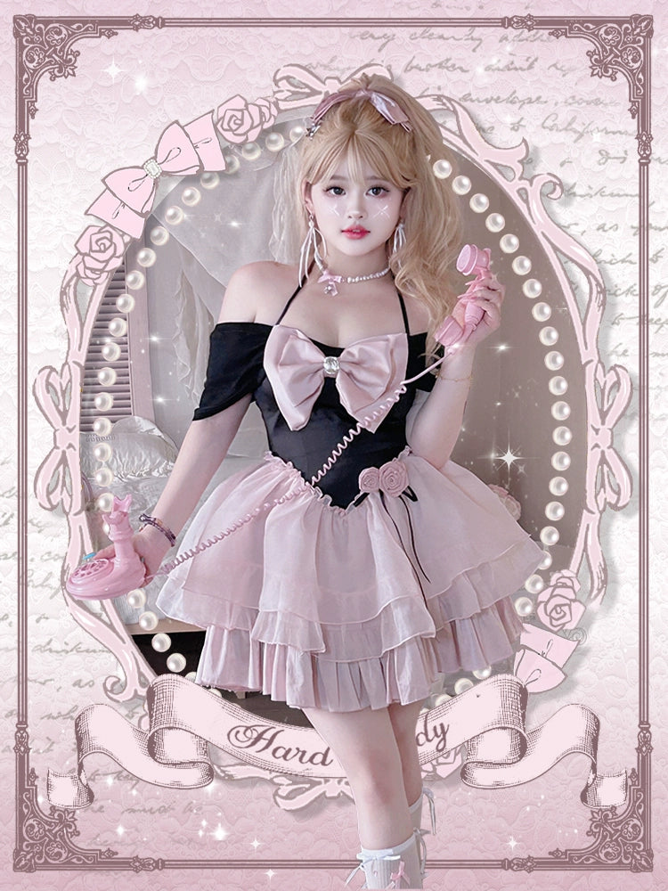 Yingtang~Plus Size Lolita Dress Sweet Cake Tiered Skirt   