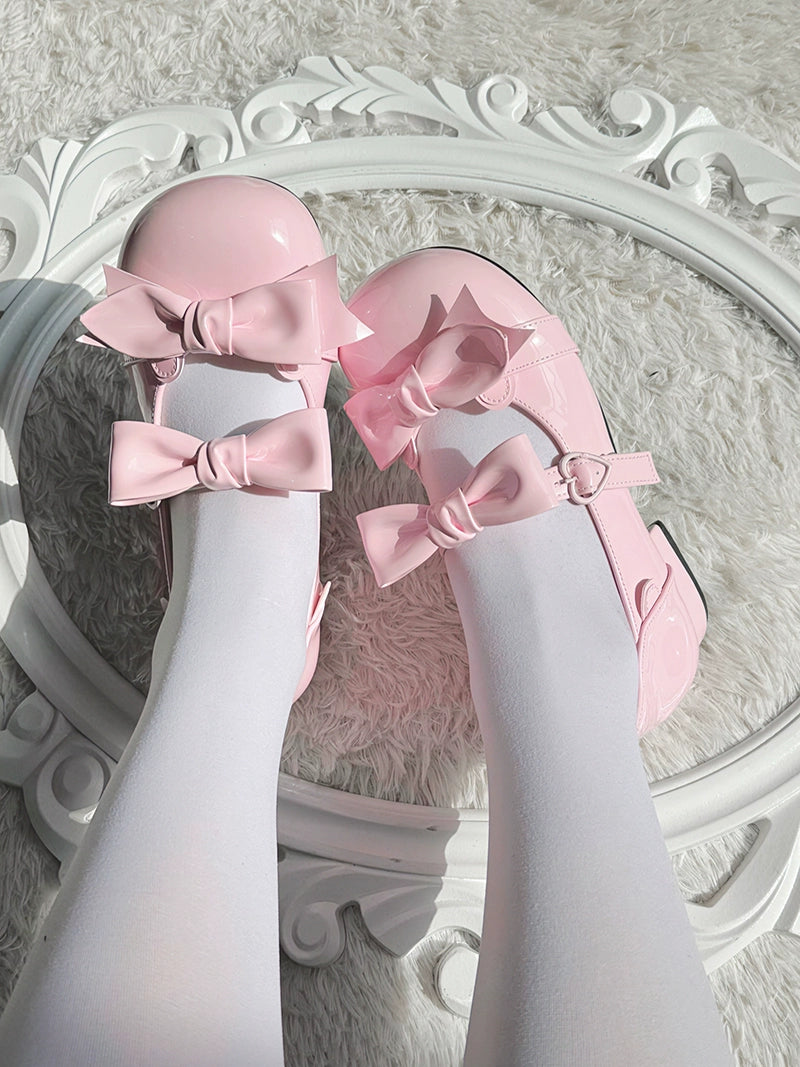 Beauty Bunny~Kawaii Lolita Shoes Low Heels Round Toe PU Shoes 36074:509106
