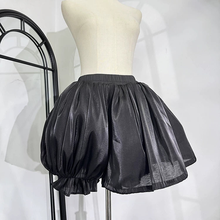 Adjustable Dual-use Lolita Bloomers and Petticoat Black - Daily Petticoat One Size