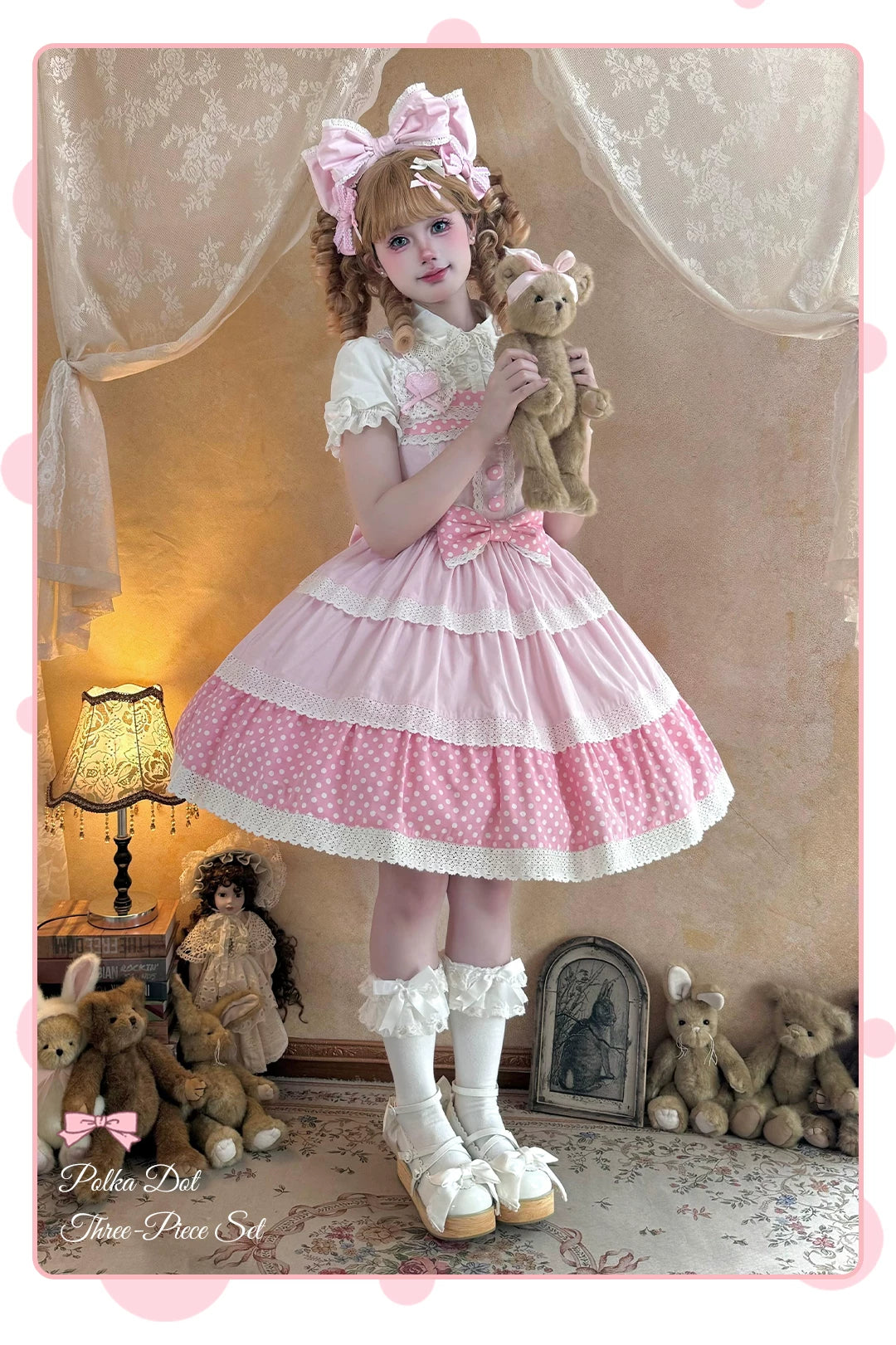 Cotton Sweet Lolita Polka Dot JSK & Salopette Dress 45589:853383