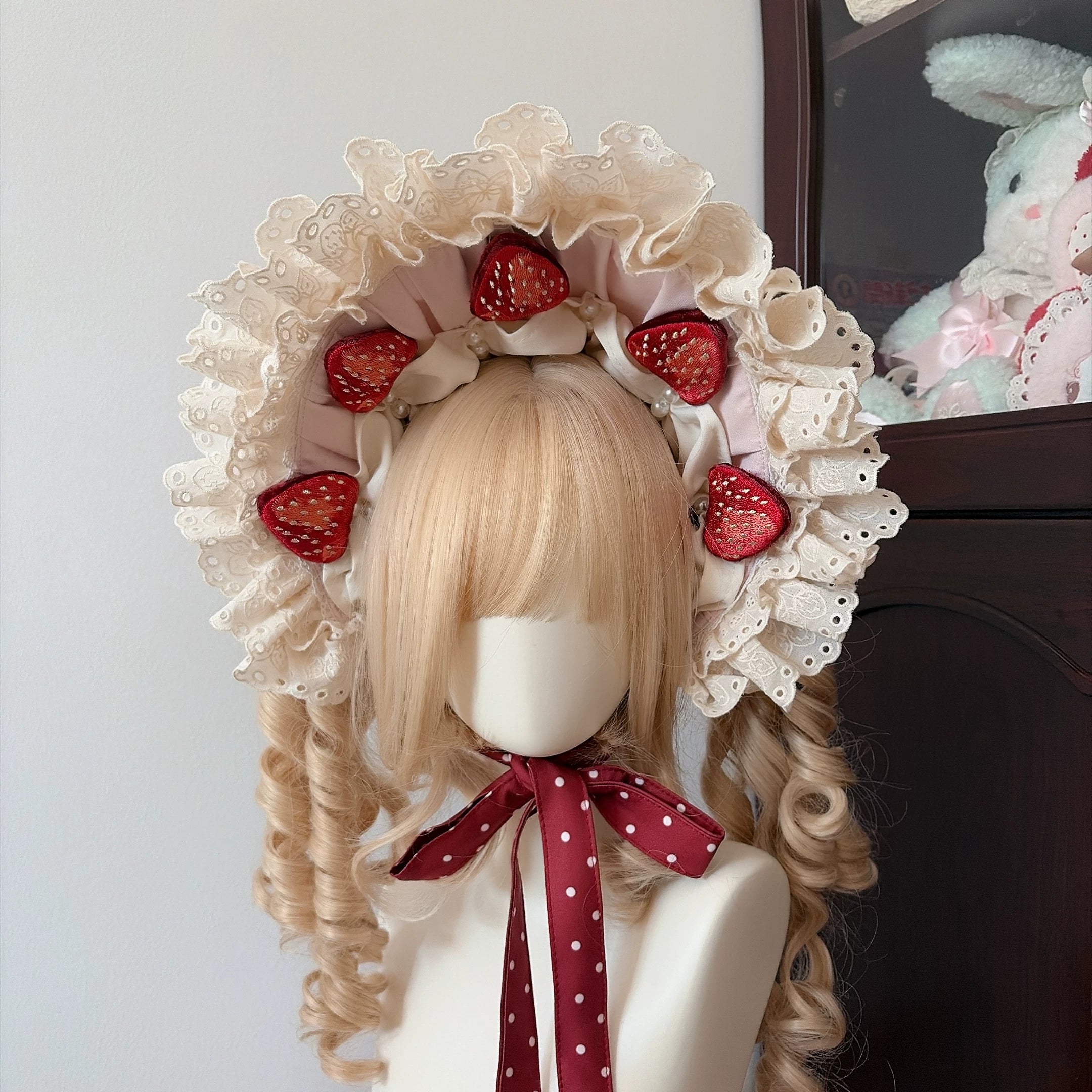 Strawberry Cake - Old School Lolita Dress, Detachable Sleeves 44451:808832