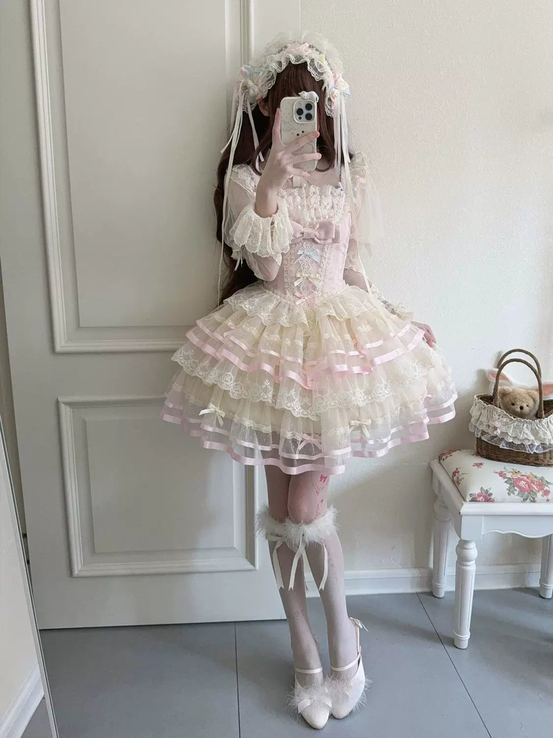 Butterfly Ballet - Sweet Lolita JSK Dress, Layered Tulle Hem