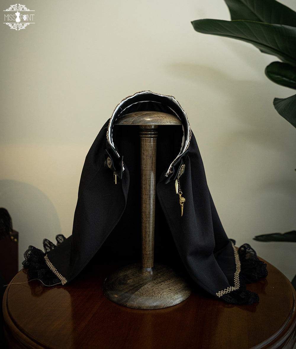 (BFM)Miss Point~Demon Hunter's Diary~Lolita Accessories Hat KC Necklace Brooch Waistband Black headscarf 33510:426954
