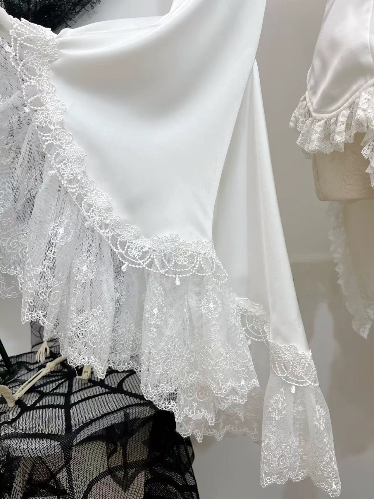 Acorn Lolita - Butterfly Shadow - Gothic Lolita Ruffled Shirt, Tailcoat Style