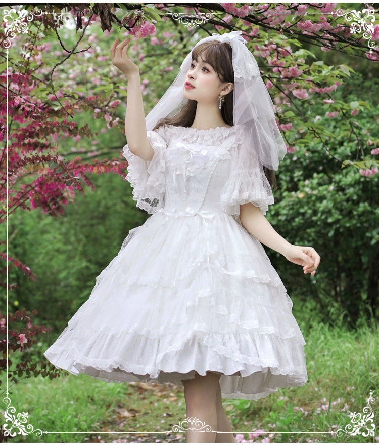 Eieyomi - Iris Love - Elegant Lolita Lightweight Jumper Dress White JSK Only S