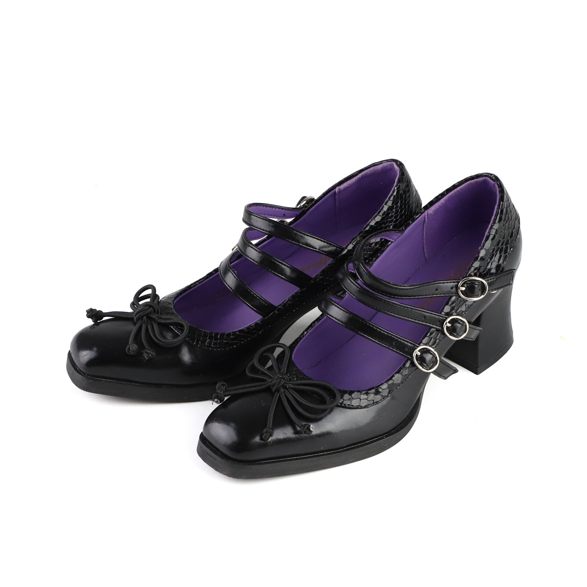 MODO - Gothic Lolita Shoes Chunky Heels with Snake-Pattern and Bow (35 36 37 38 39 40) 42593:745863