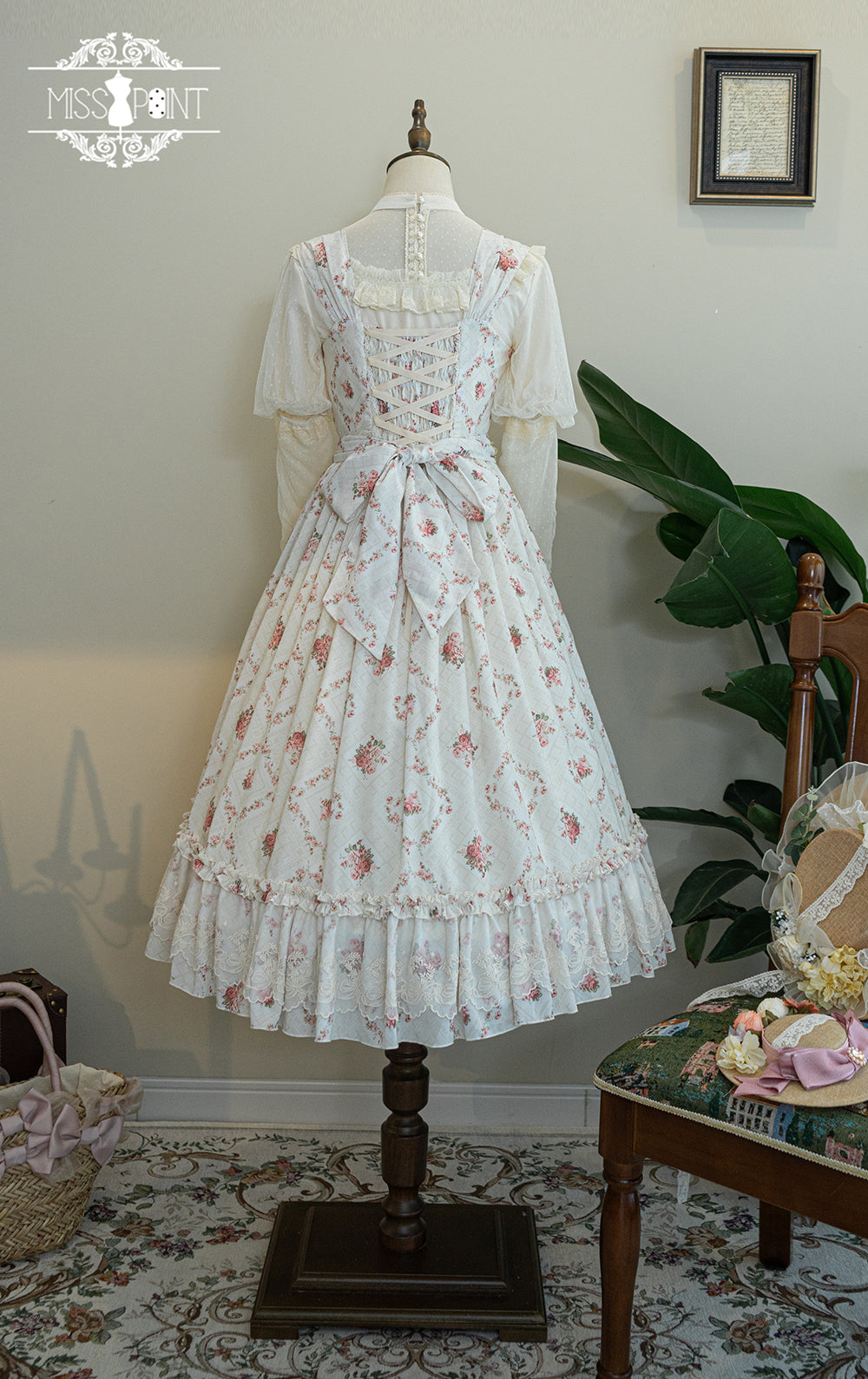 Miss Point~Customized Wood Rose 2.0 Elegant Vintage Jumper Dress 21392:302658