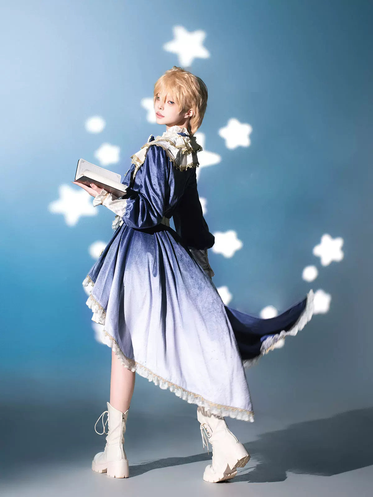 Dream Cloud - Ouji Lolita High-Low Tailcoat, Puffy Lantern Shorts 44443:809131