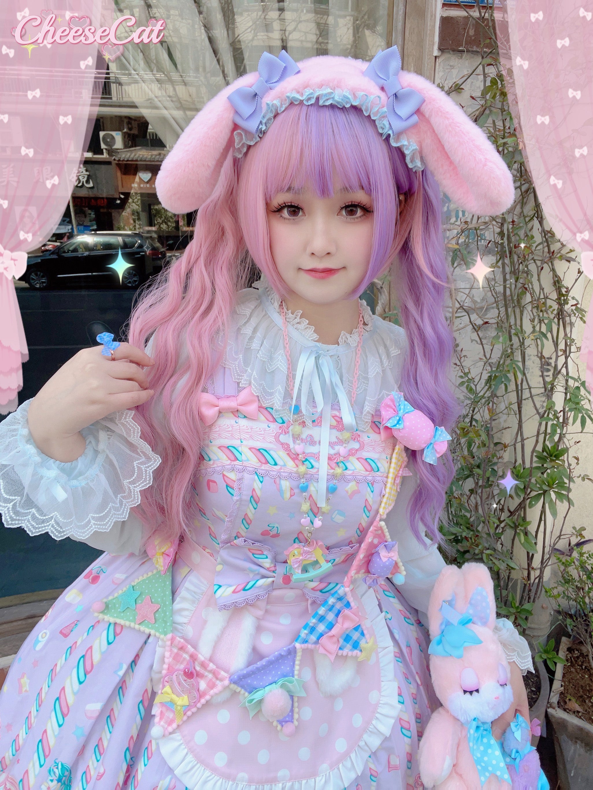 Cheese Cat - Fluffy Lop-Eared Bunny Sweet Lolita Hairband 16870:232566