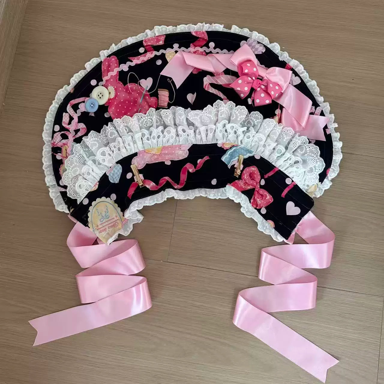 Little Bunny Tag - Sweet Lolita Bunny Printed OP & Salopette, Detachable Apron 45718:859495