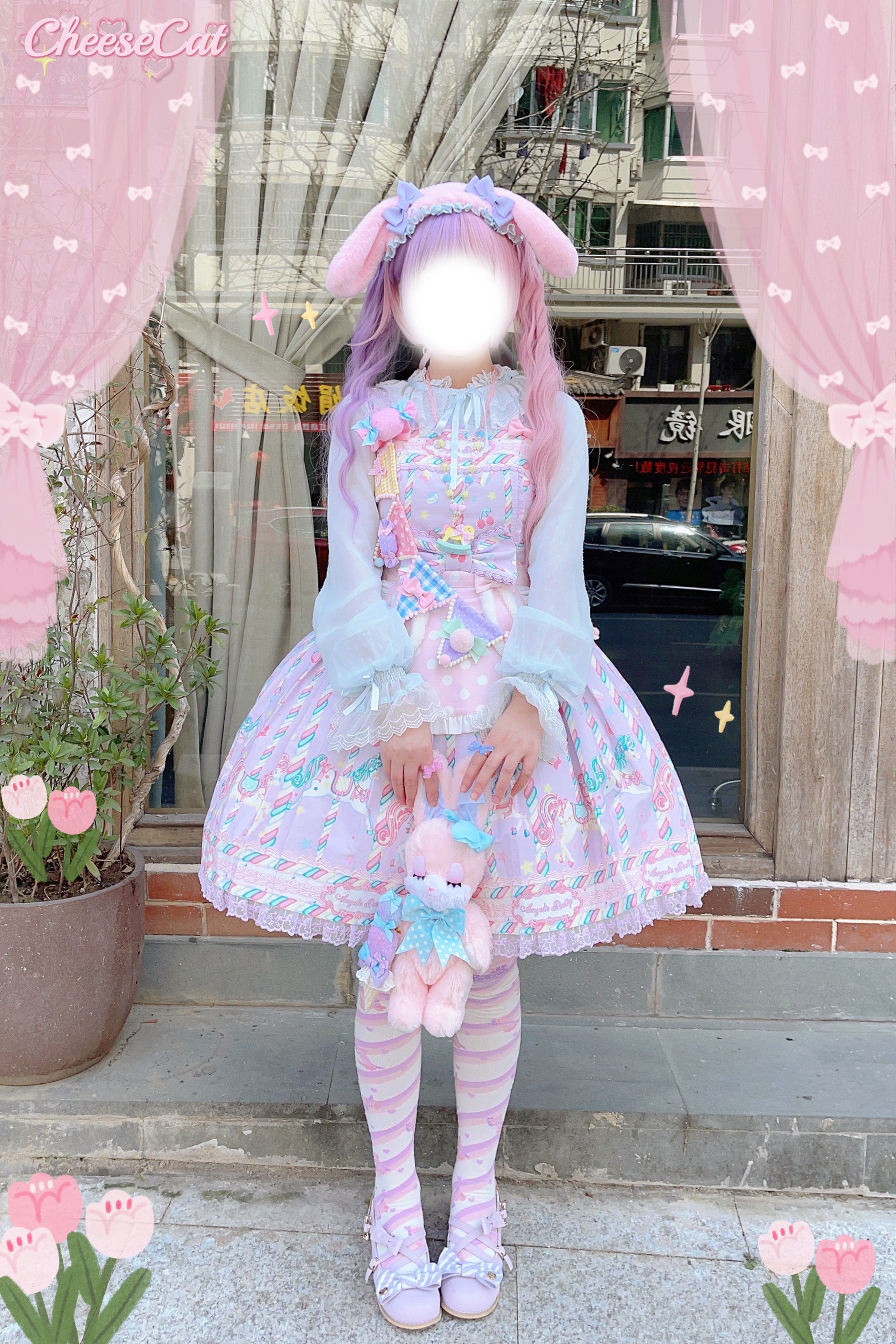 Cheese Cat - Fluffy Lop-Eared Bunny Sweet Lolita Hairband 16870:232568