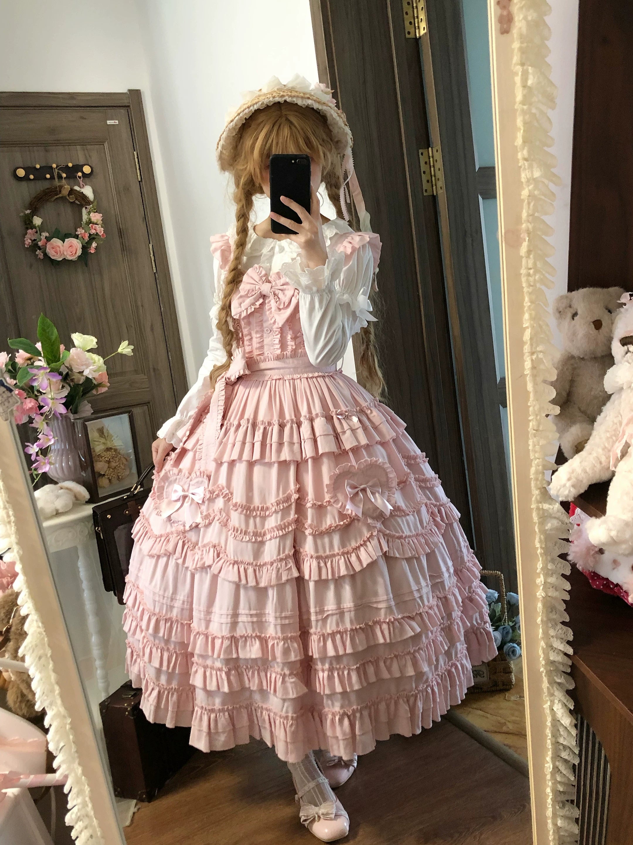Loveheart - Solid Classic Lolita JSK Dress, Tiered Hem 44486:810062