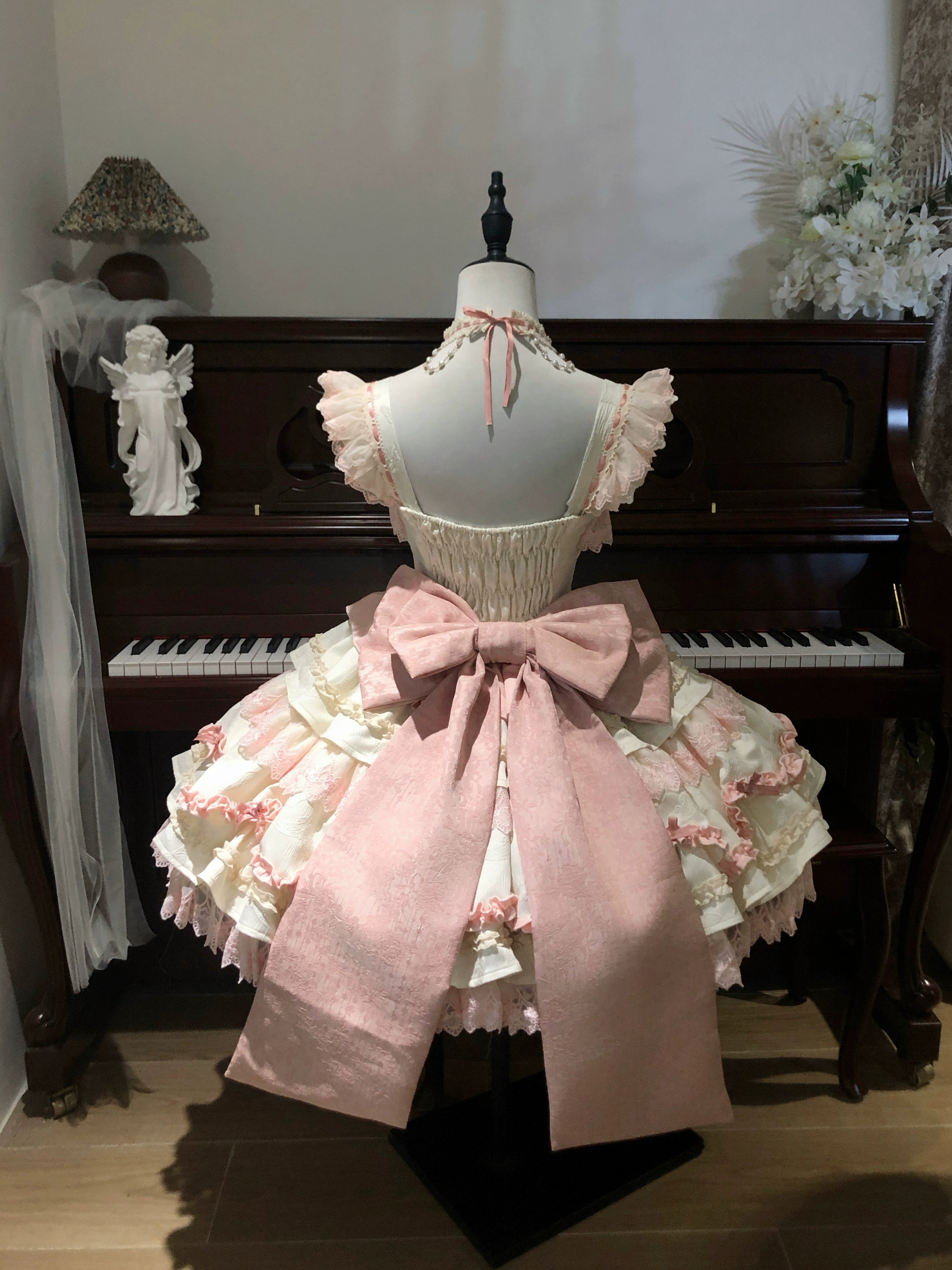Pudding Lolita - Floral Bell Dream - Sweet Lolita JSK Dress, Halter Neckline 44186:797980