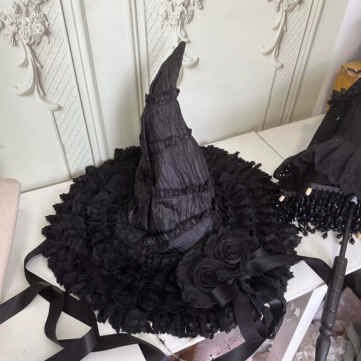Gothic Lolita Witch Hat with Rose Bow