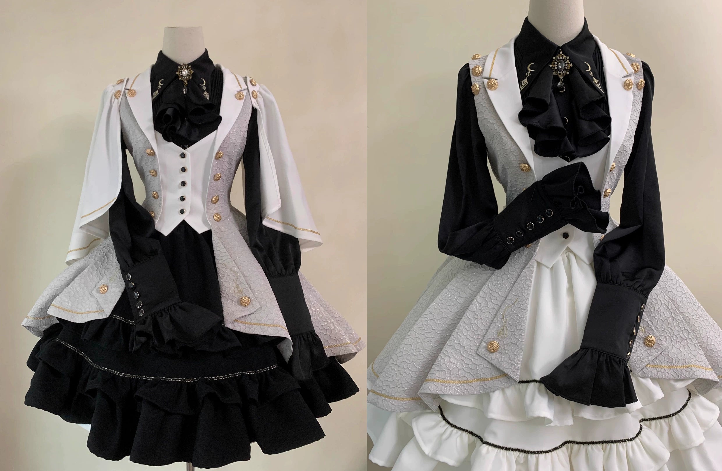 SilentMars~Fallen Moon Rule~Military Lolita Shirt Set Retro Knight Style Blouse 41196:687470