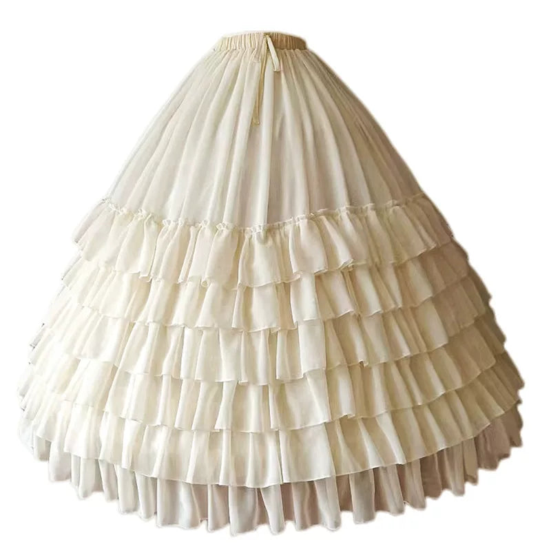 Wedding Lolita Long Volume Underskirt, Layered Ruffles 46117:875471