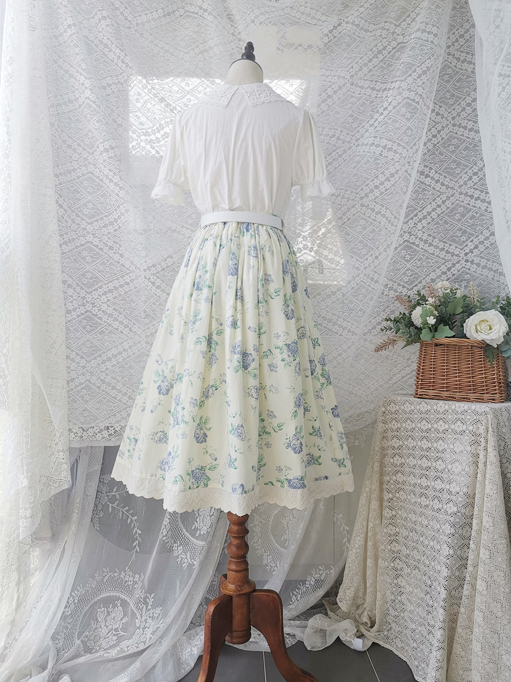 Miss Point - Customized Vintage Sweet Elegant Rose Skirt