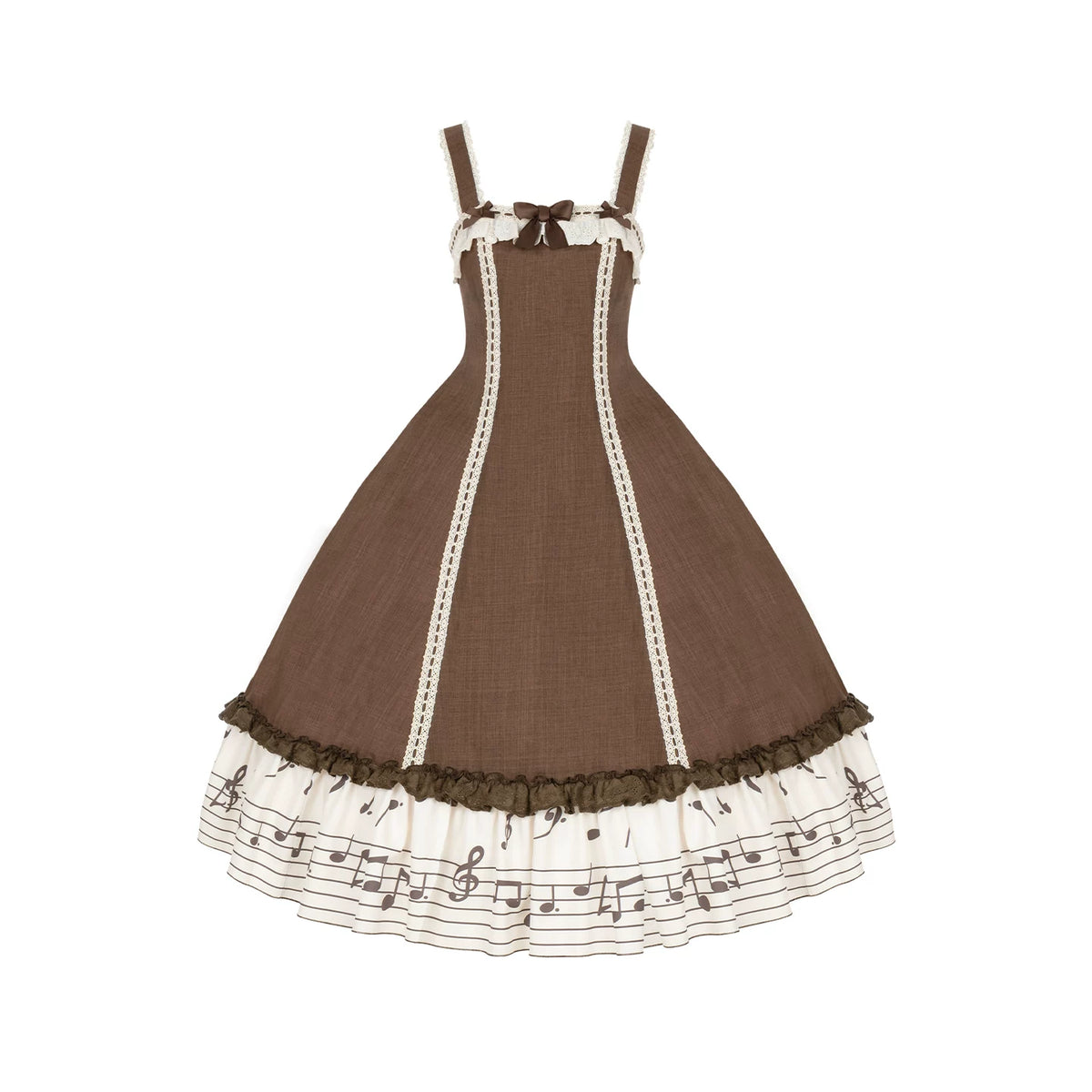 Solo Moment - Classic Lolita JSK & Blouse Dress Set, Piano Keys Print (L M S) 45940:869023
