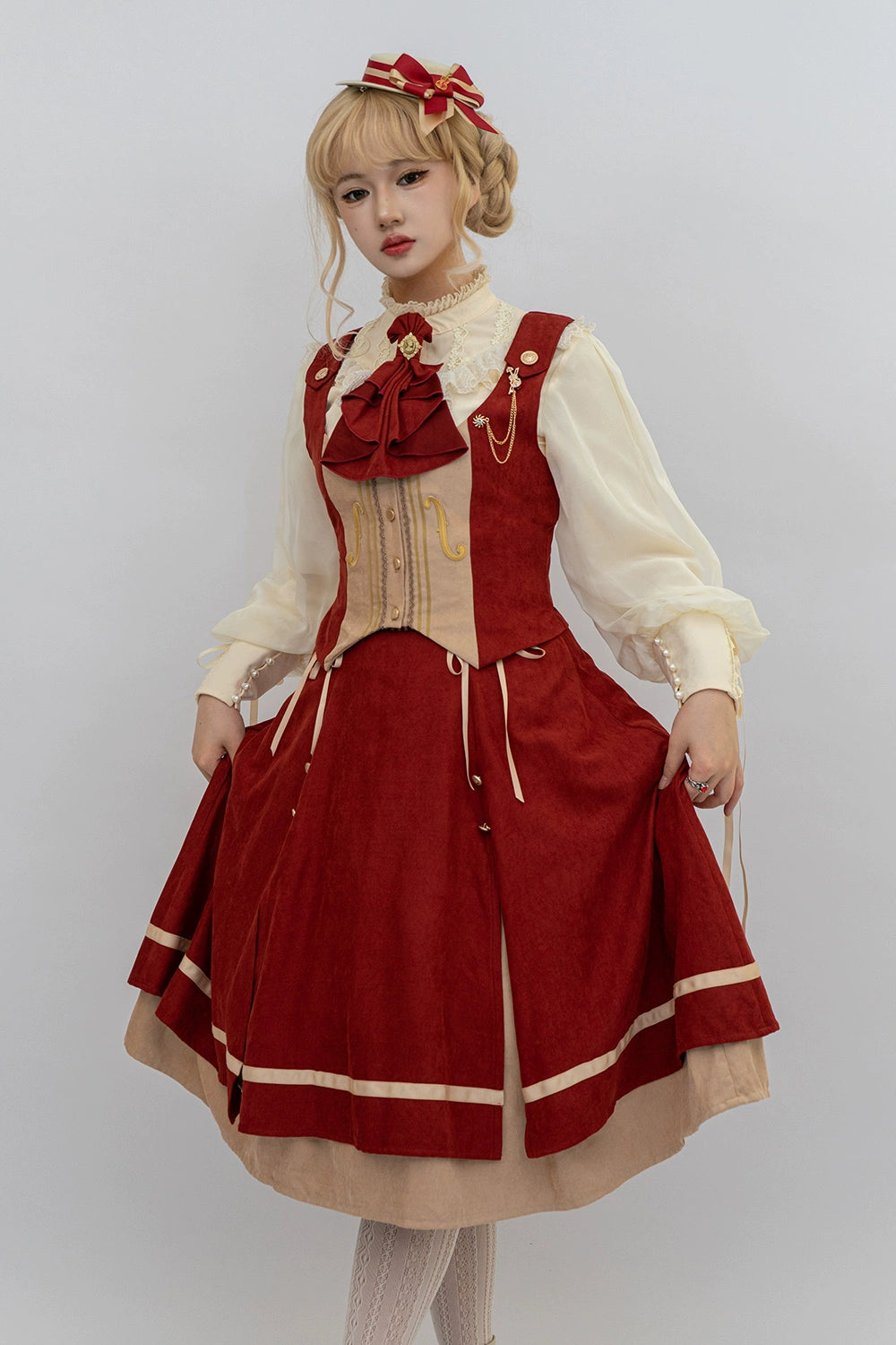 Miss Point~Golden Movement~Elegant Lolita Fishbone Skirt Customized 32242:381274