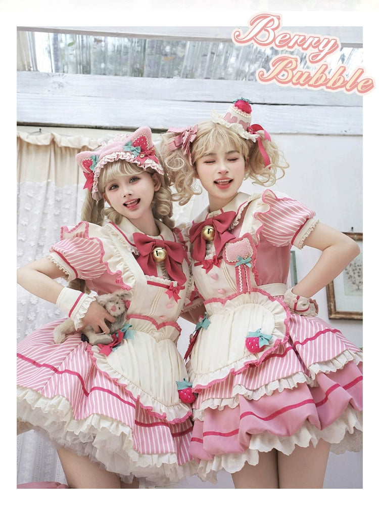 Sakurahime - Berry Bubble - Cute Lolita OP Dress Two Kawaii Styles