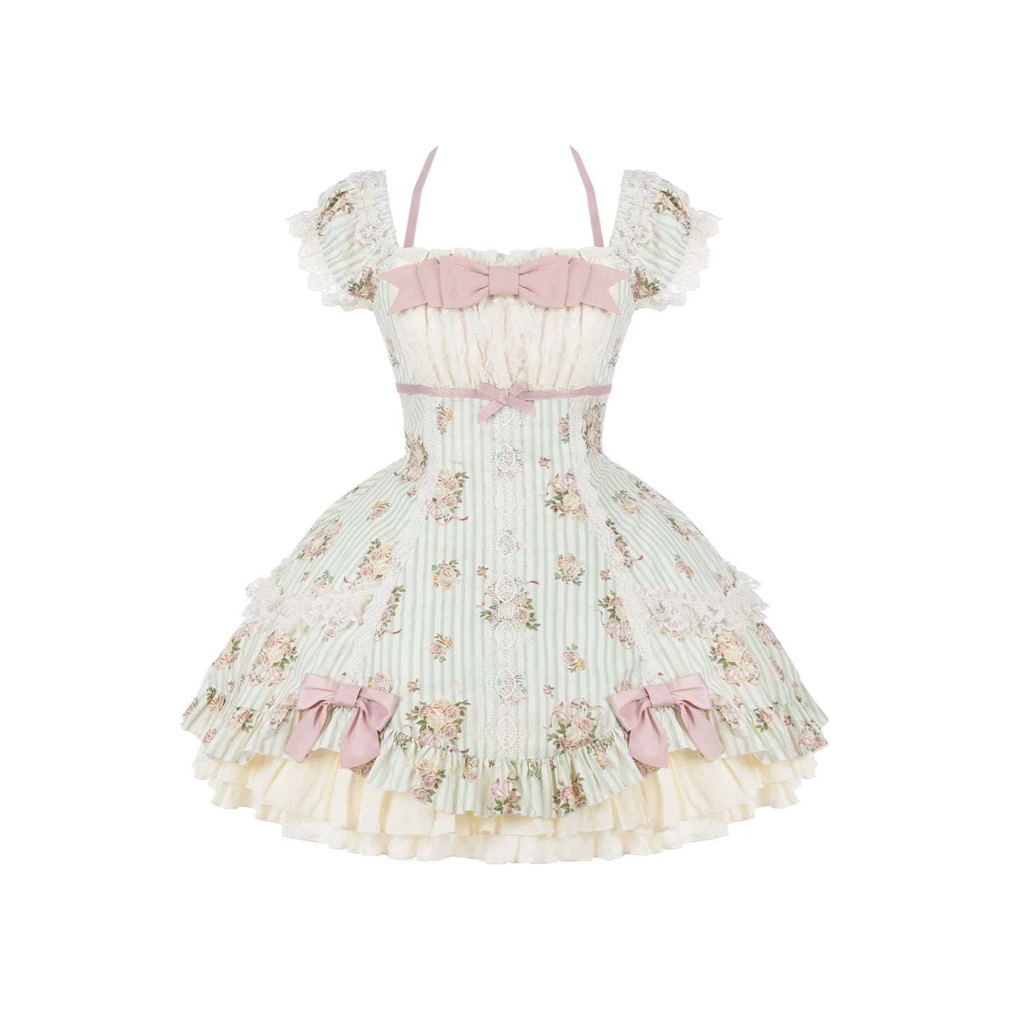 Meeting Austen - Cotton Classic Lolita Rose Printed OP Dress (L M S) 45736:860042