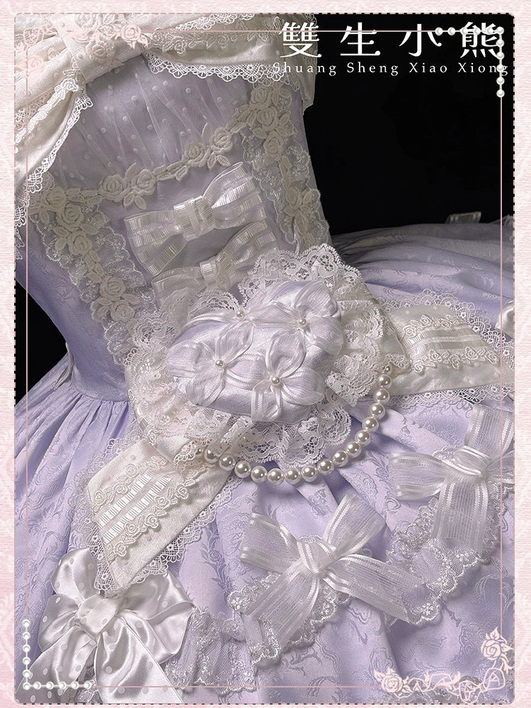 Shuang Sheng Xiao Xiong - Heart of Love - Sweet Lolita Wedding JSK, Bow Details 44306:803252
