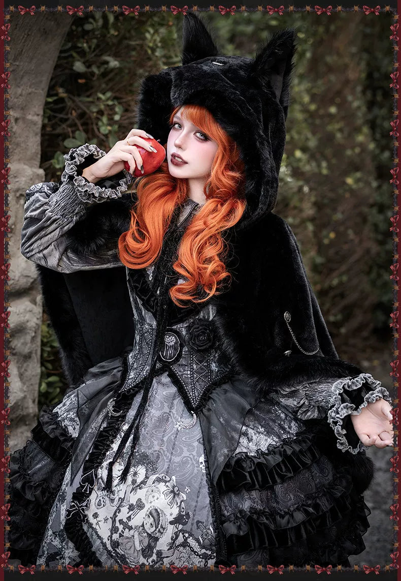 Werewolf Slayer - Gothic Lolita Shirt & Suspender SK Dress Set, Tiered Skirt 44541:811968