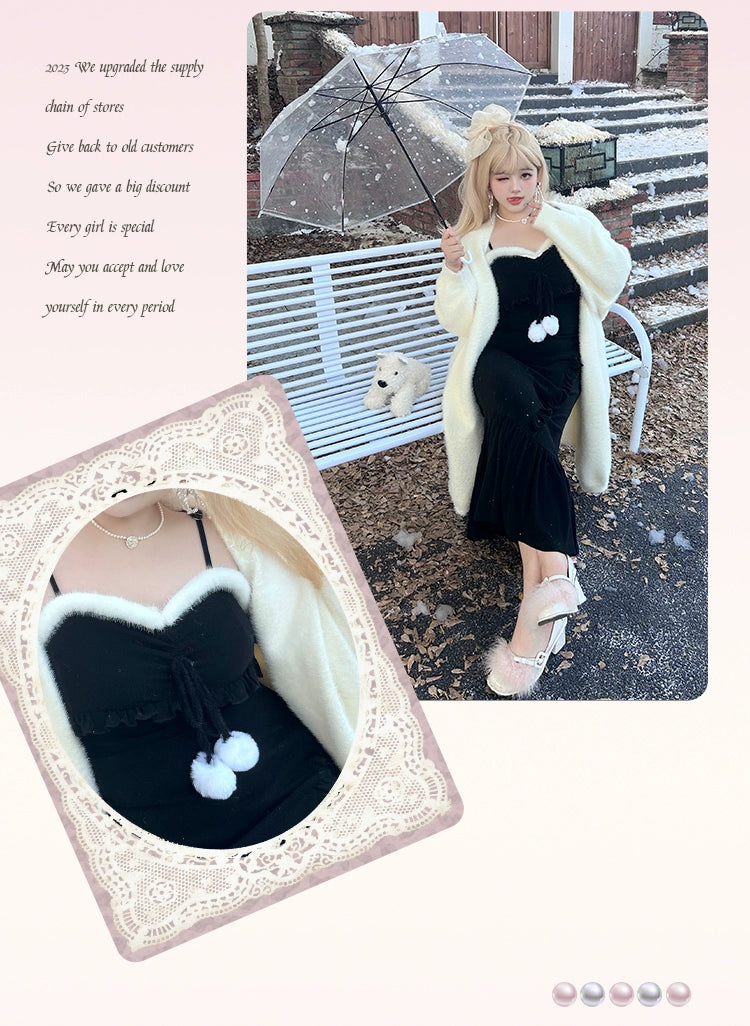 Yingtang~Plus Size Lolita Suit Knitted Fishtail Lolita Dress   
