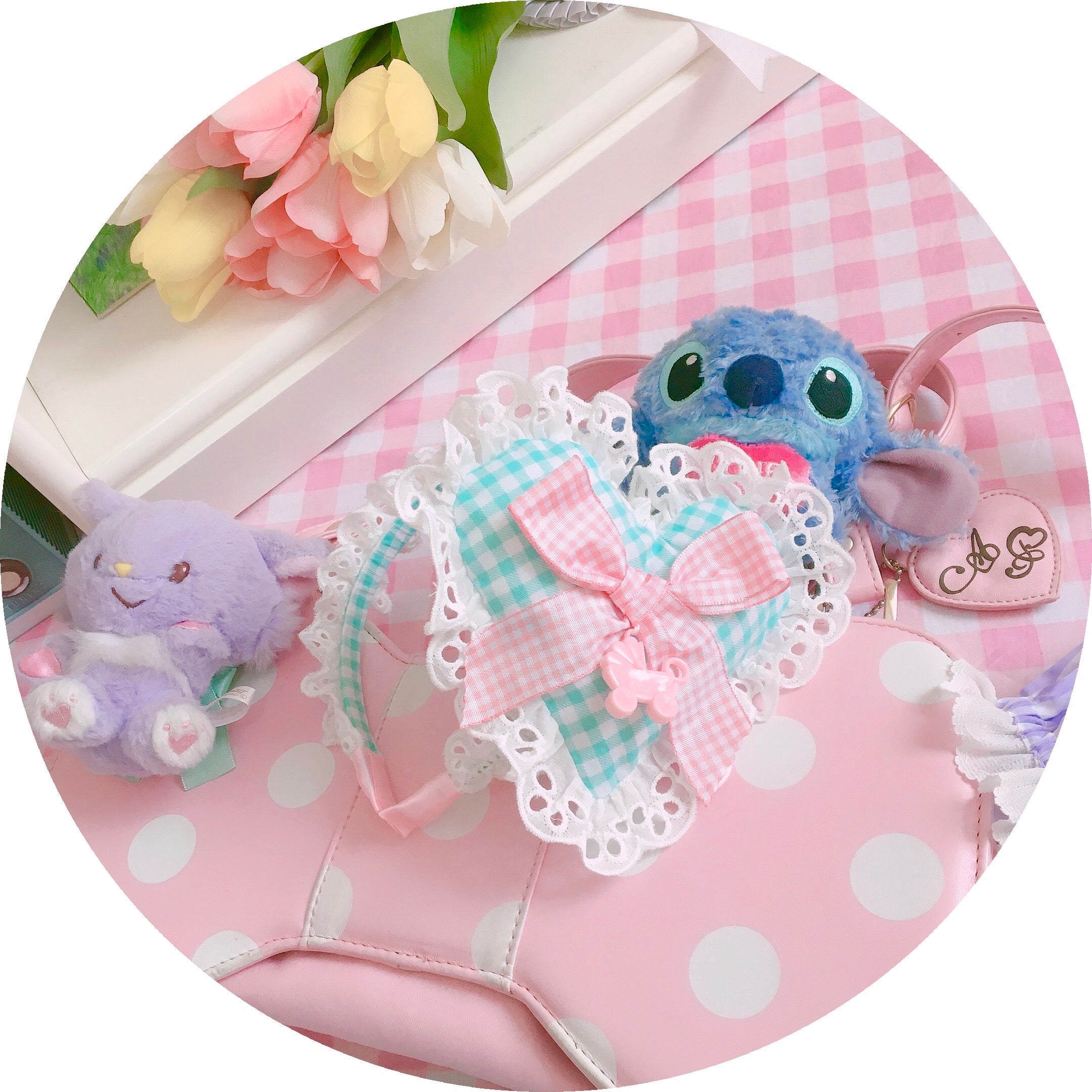 Fluff Mollie - Sweet Lolita Plaid Heart Shaped KC Multicolor