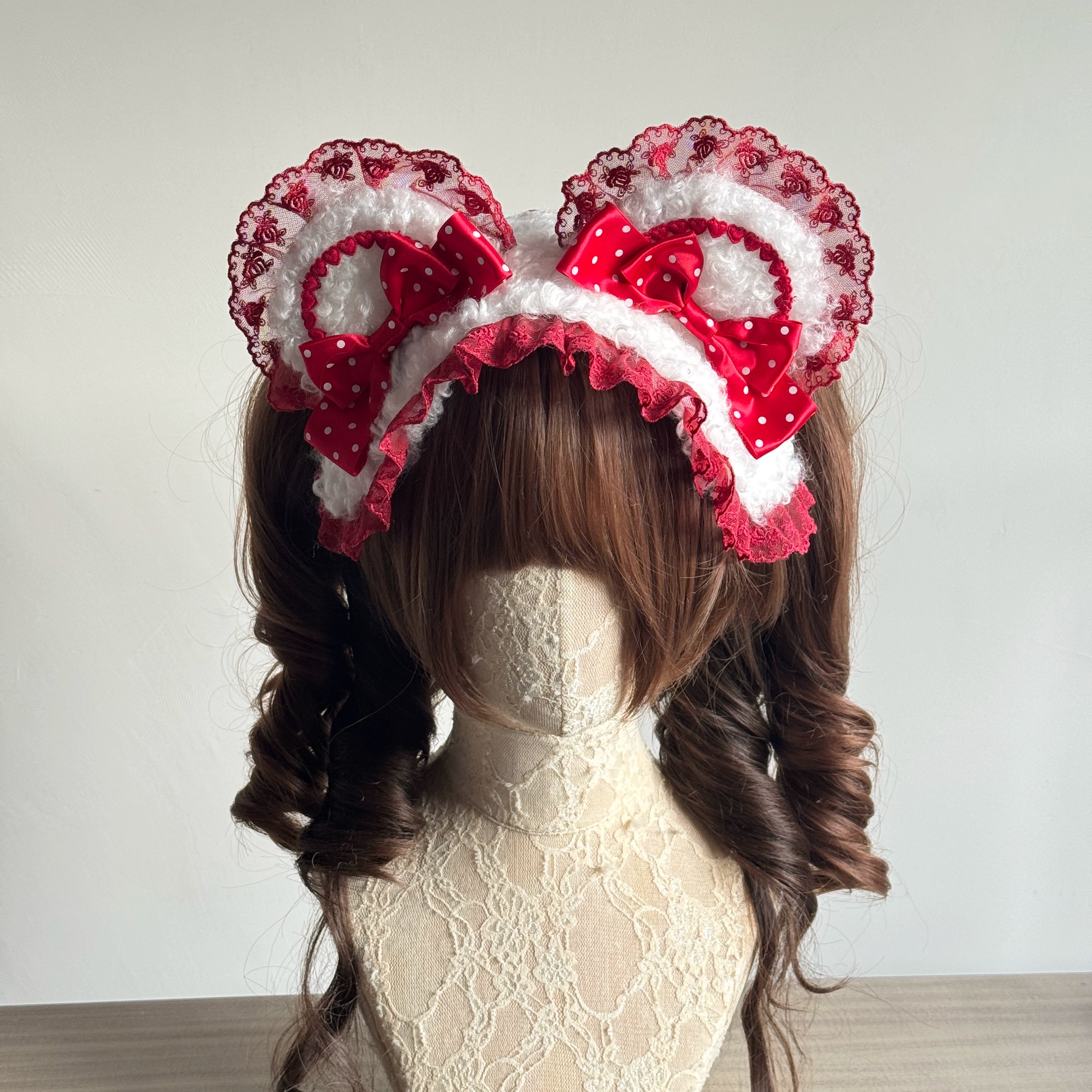 MAID - Sweet Lolita Handmade Lace Headband, Bear Ear Design 44106:795900