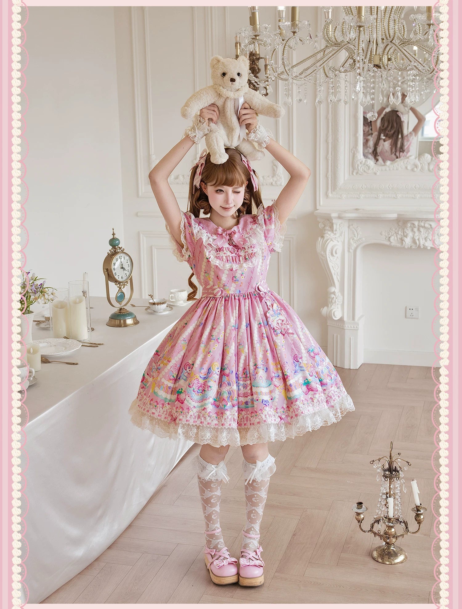 Macaron - Printed Sweet Lolita OP Dress, Old School Lolita JSK Available 45078:833951