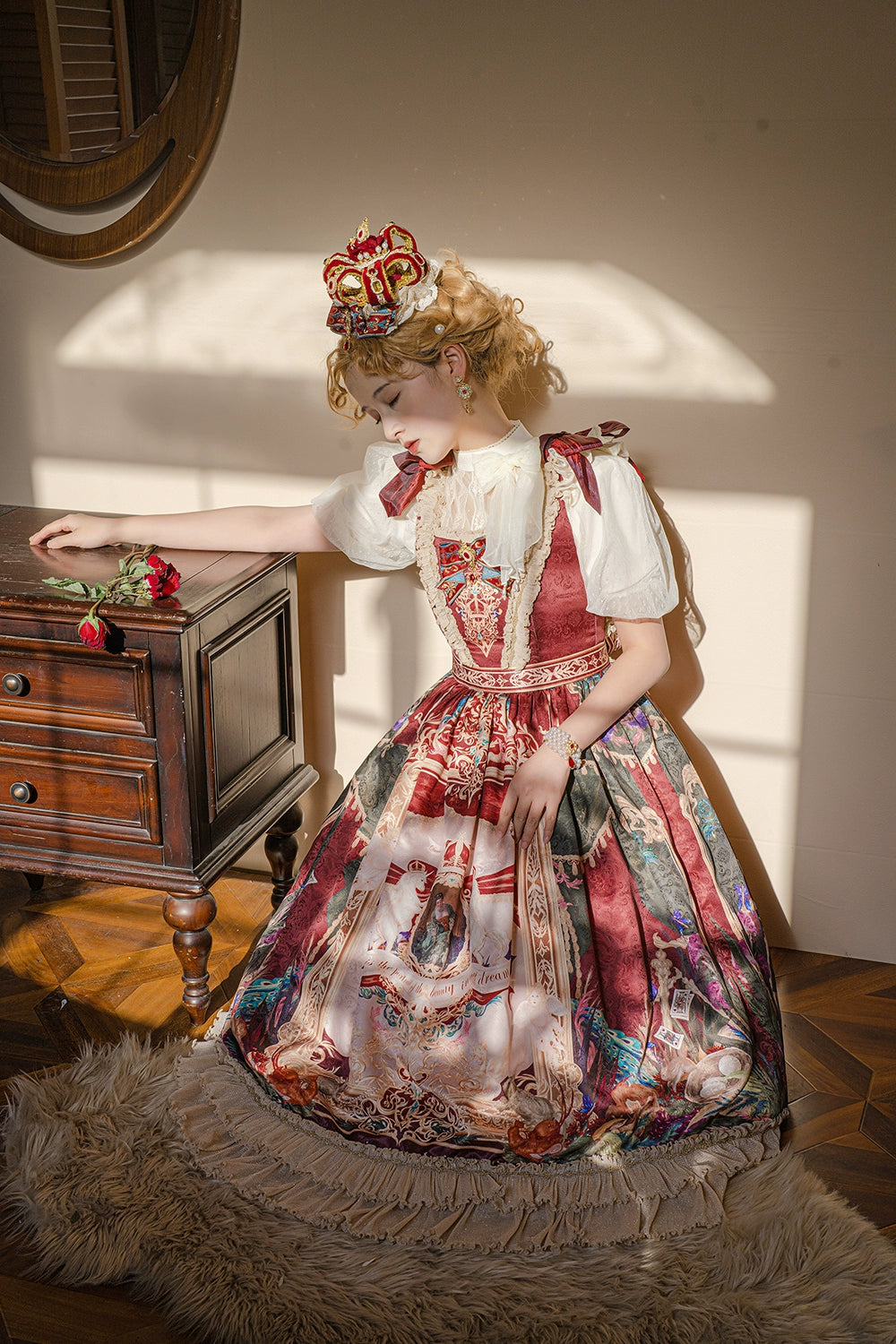 Miss Point~Kaleidoscope~Classical Lolita Shirt Dot Gauze Detachable Puff Sleeve Blouse Customized 35392:488910