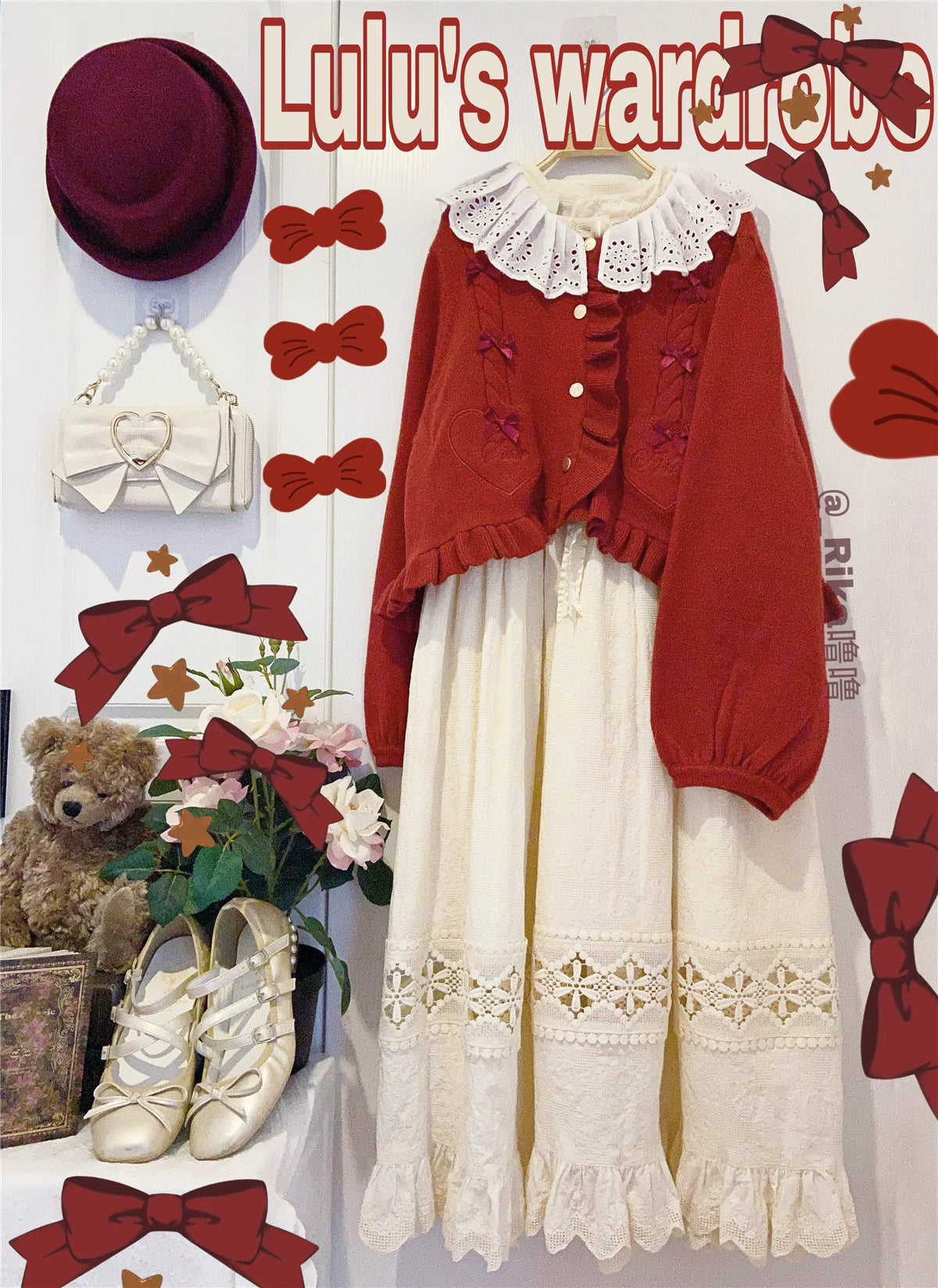 (BFM)Dark Star Island~Sugar Frost~Sweet Lolita Cardigan Knit Embroidered Sweater 34274:449490