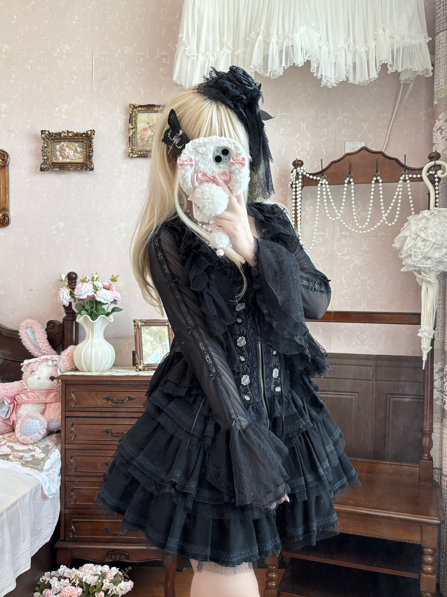 Mist Cardigan - Lightweight Sweet Lolita Bolero, Ruffle Details 44496:810972