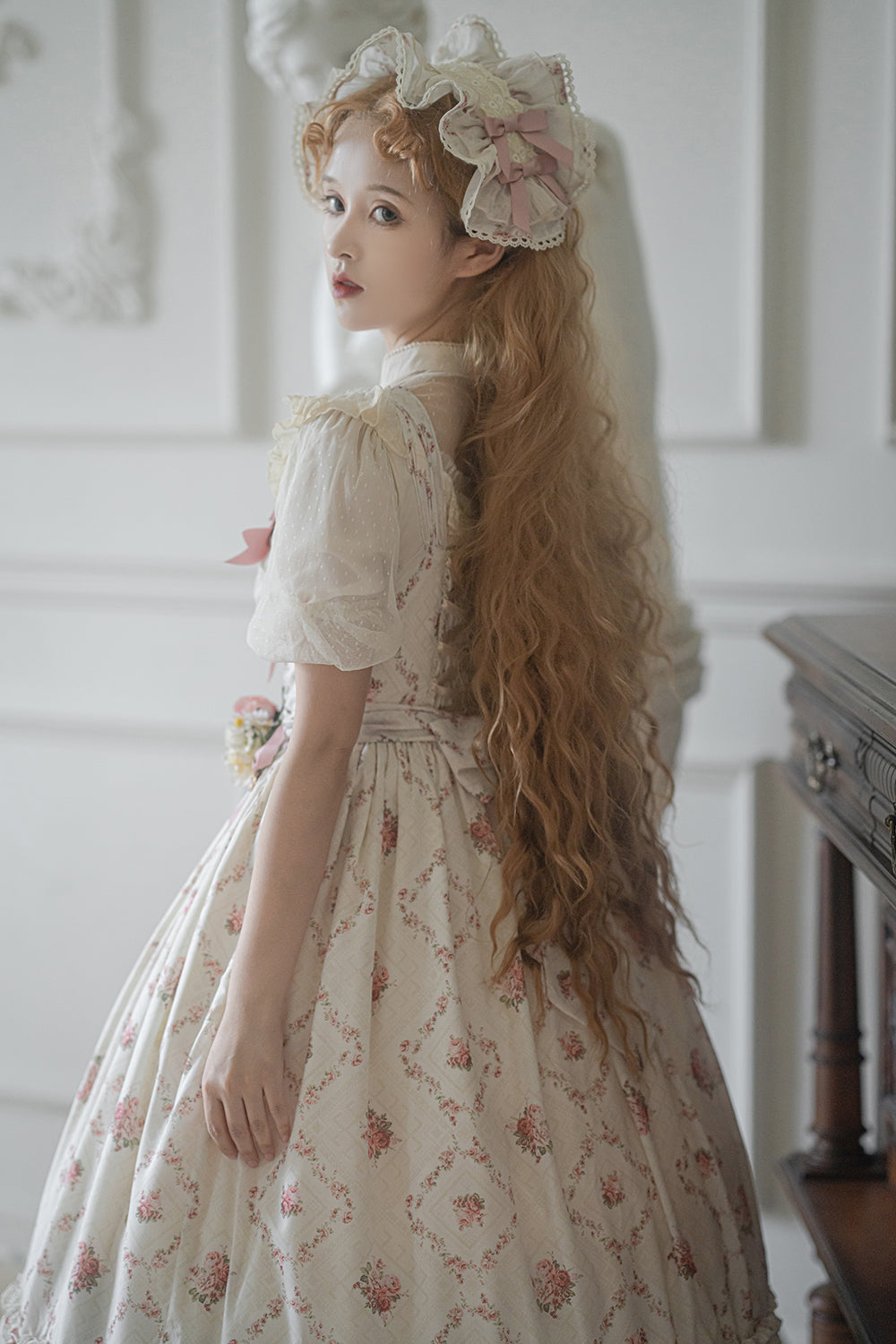 Miss Point~Customized Wood Rose 2.0 Elegant Vintage Jumper Dress 21392:302536