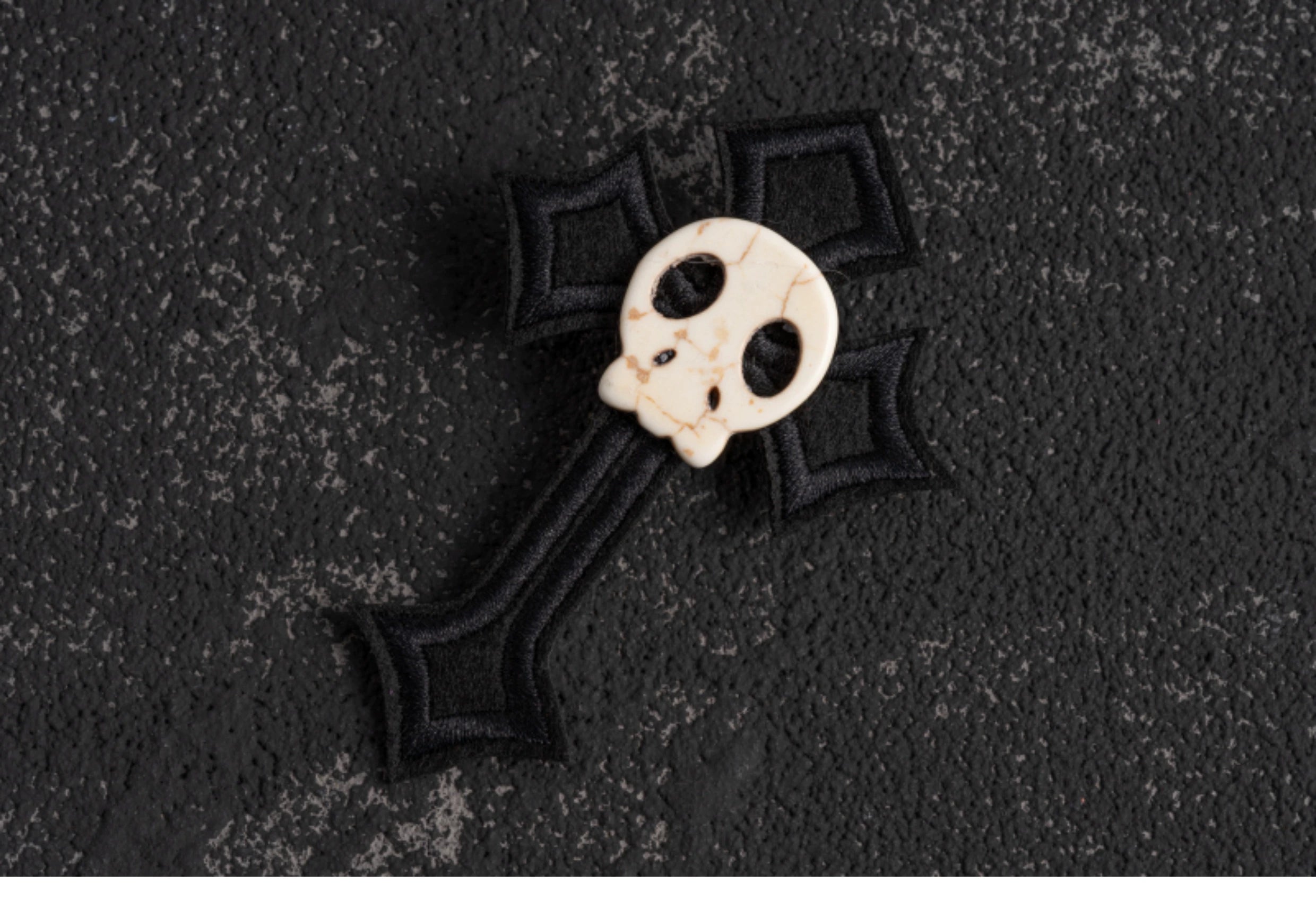 Strange Sugar~Gothic Hair Accessories Set Skulls Sharks Lolita Clips Headbands No.6 Small Skull Black Cross Hair Clip 36666:533236