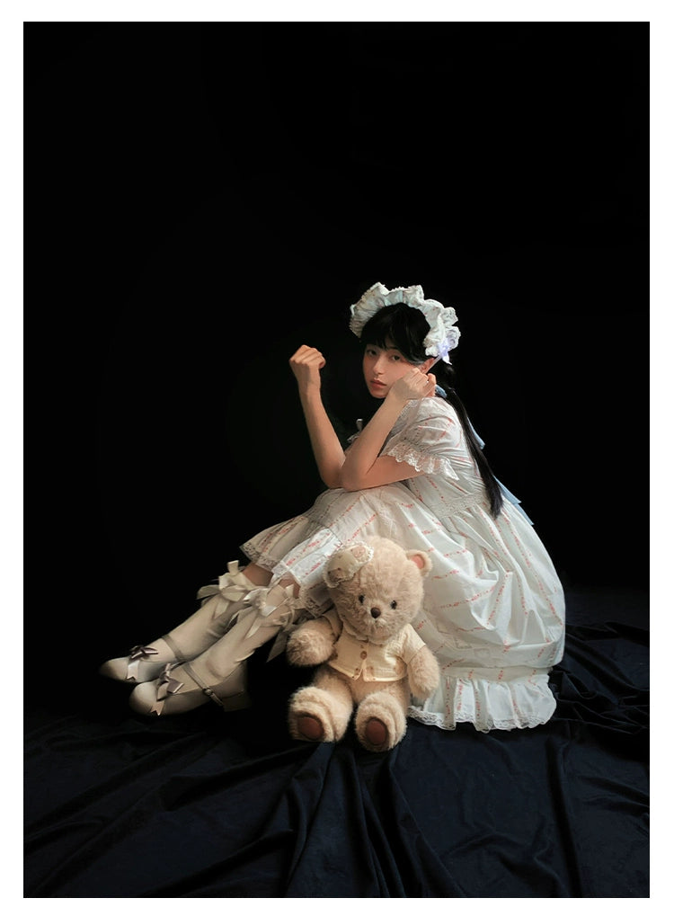 With PUJI - Annie's Dreamland - Cotton Lolita OP Dress Doll Collar Summer Dress