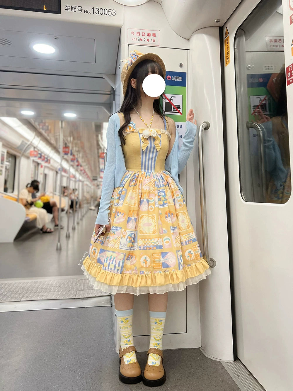 Miss Point - Daisy Lemon - Daily Lolita Lemon Print JSK Customized