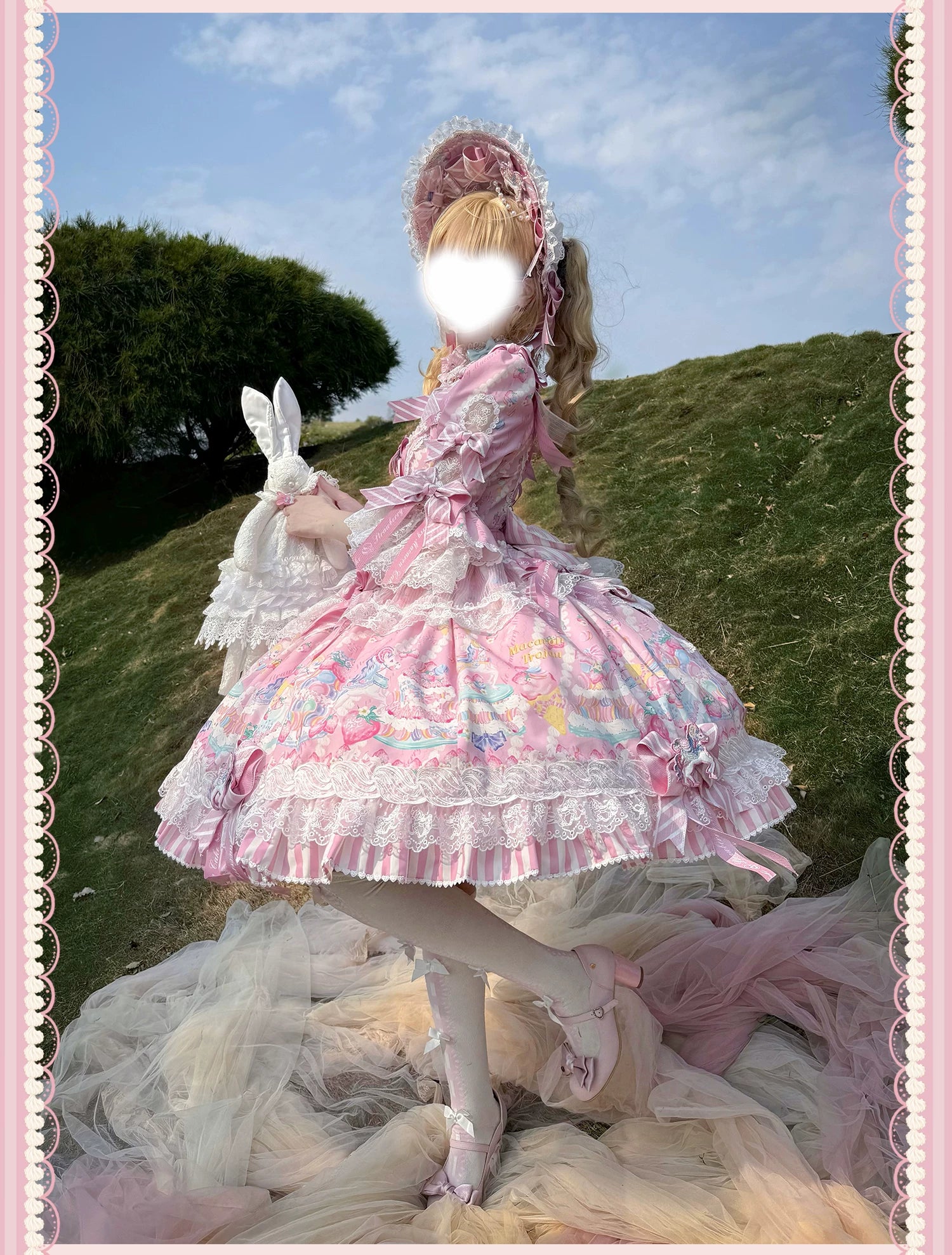 Macaron - Printed Sweet Lolita OP Dress, Old School Lolita JSK Available 45078:833988