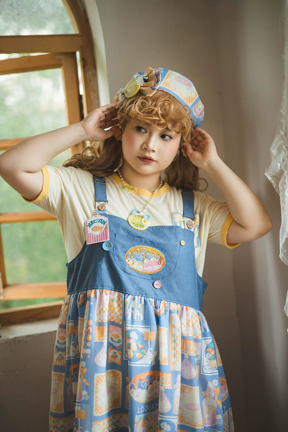 Miss Point~Daisy Lemon~Kawaii Lolita Lemon Print JSK Customized 21508:310808