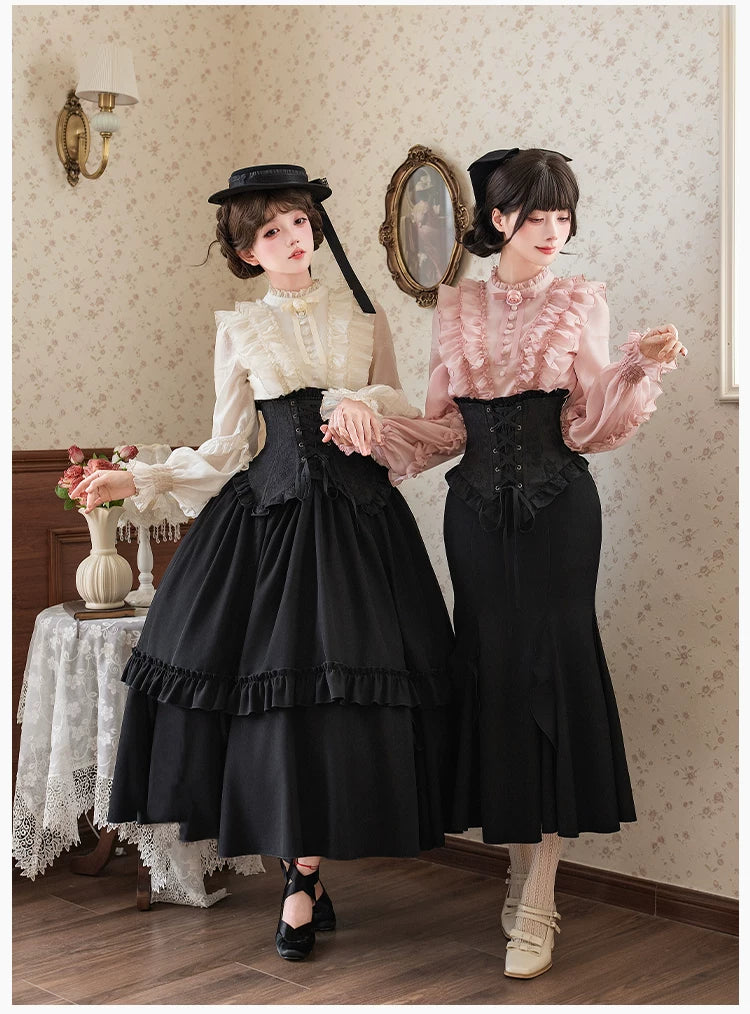 Miss Laura - Versatile Classic Lolita Blouse, Lattern Sleeves 44703:819358
