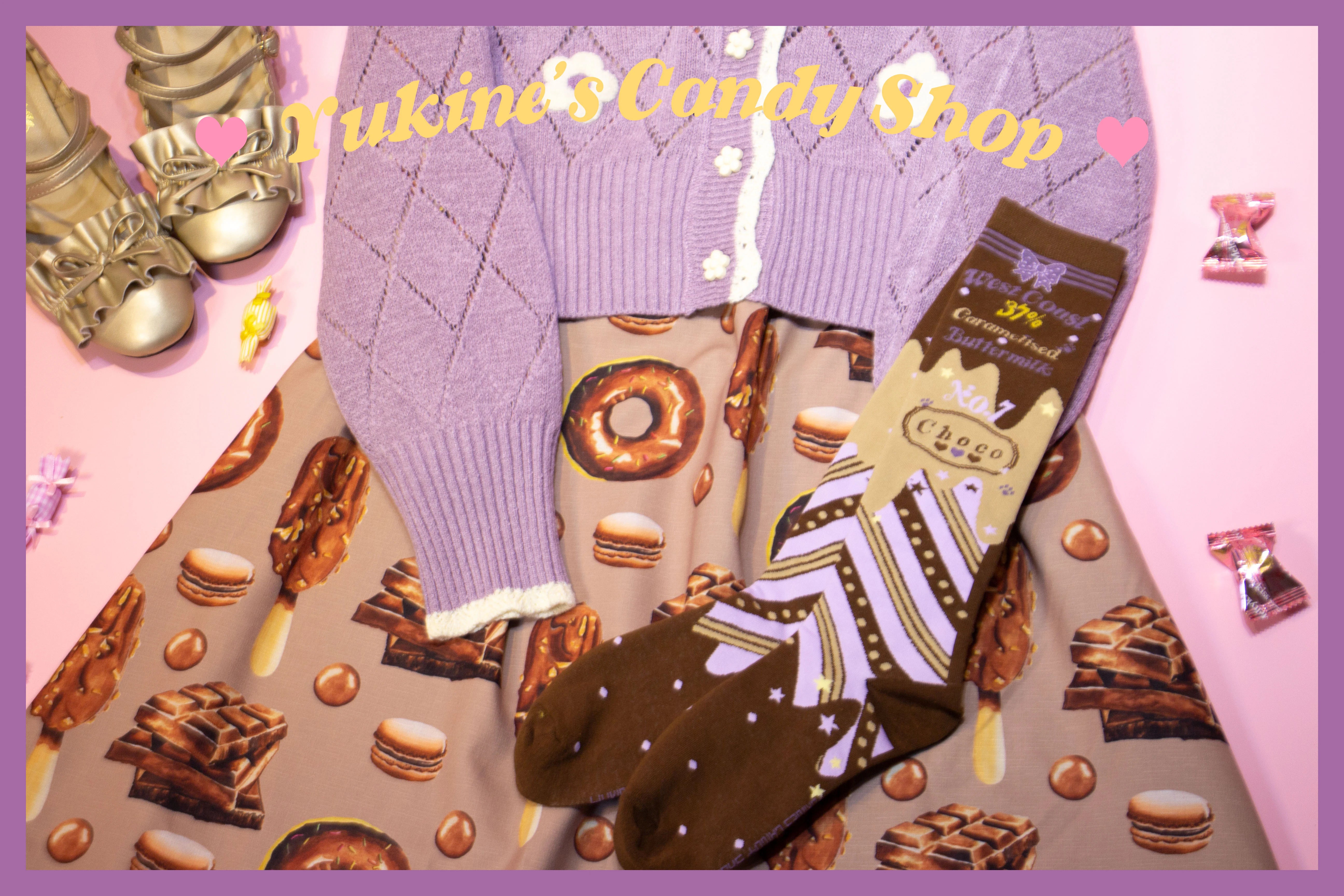 Yukines Box~Kawaii Lolita Chocolate Color Cotton Socks 22190:323728